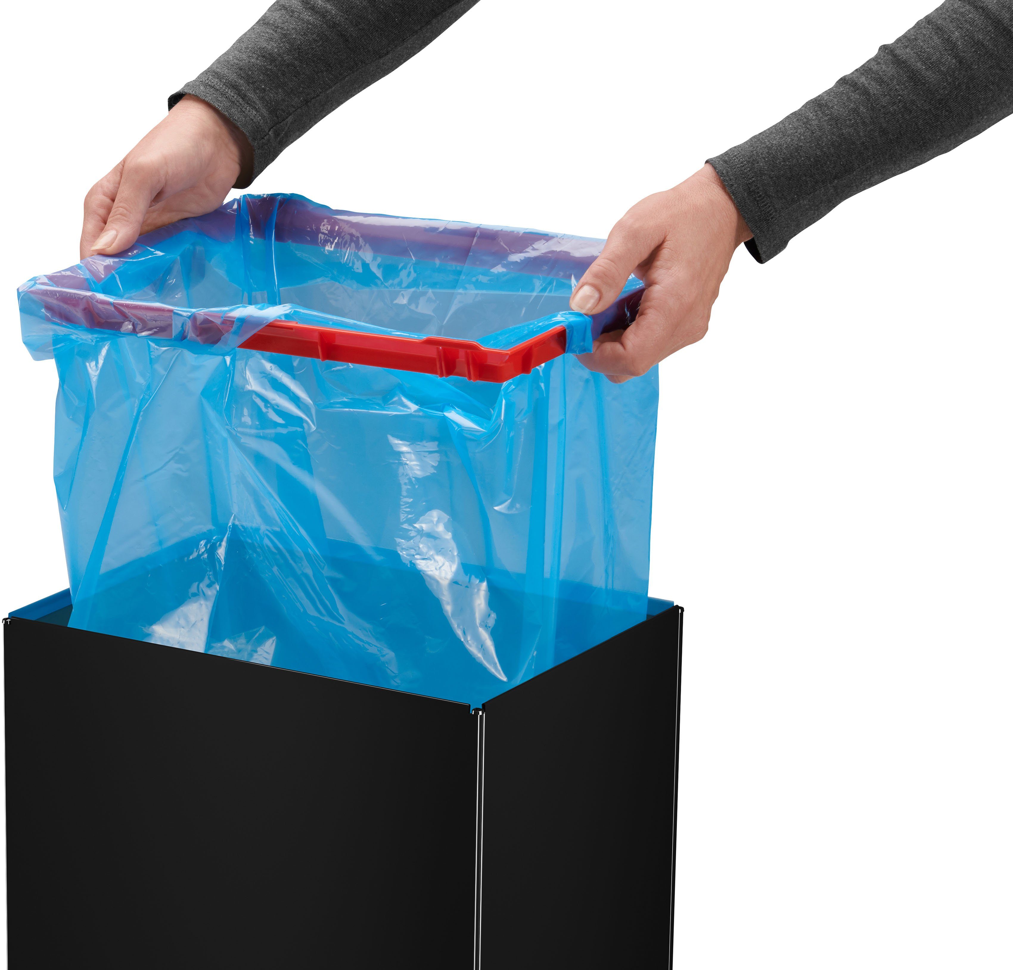 Hailo Vuilnisemmer Big-Box Swing XL 52 l, plaatstaal of edelstaal, met zelfsluitende swingdeksel