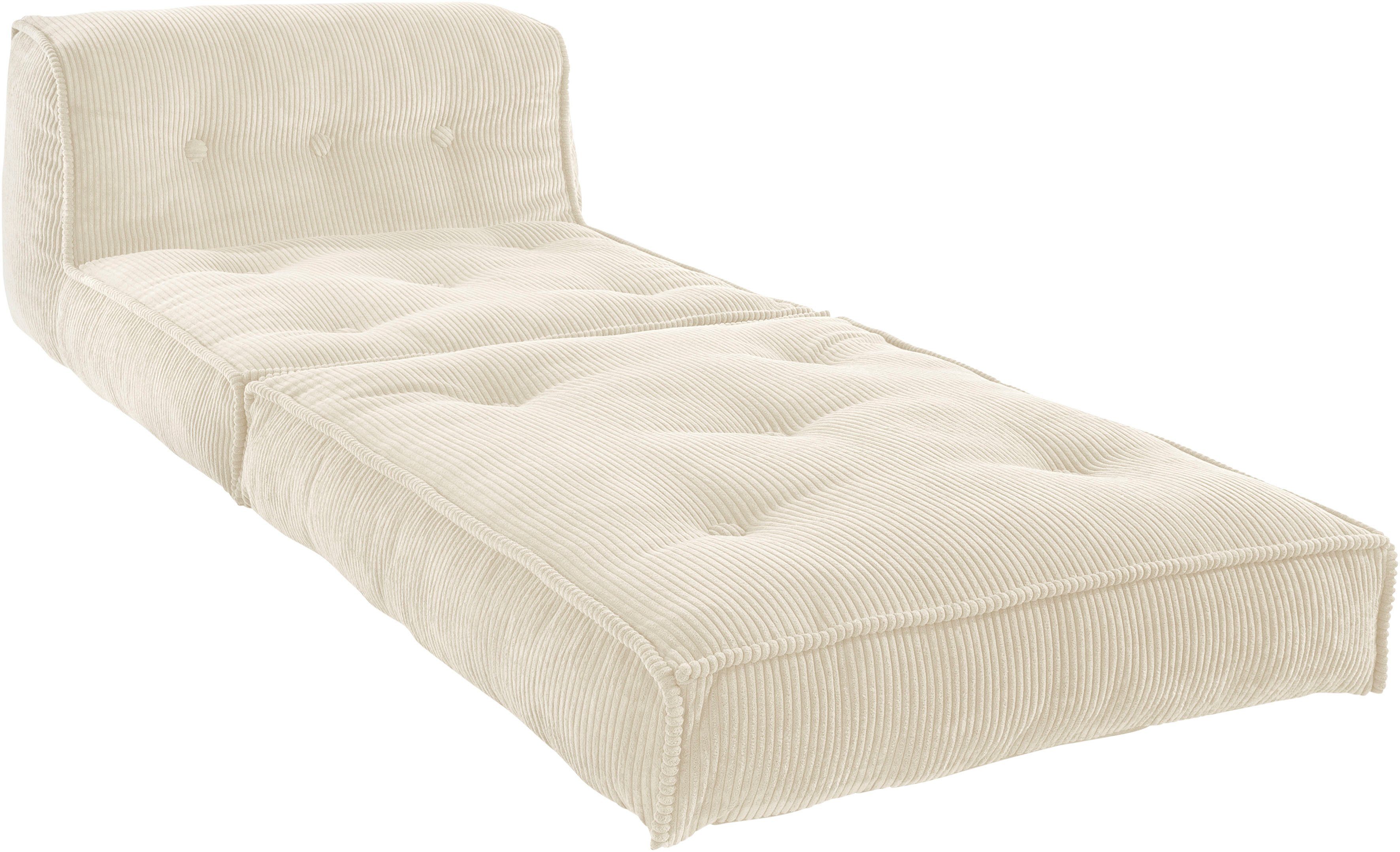 INOSIGN Fauteuil Pia Loungestoel van corduroy, in 2 maten, poef-functie.