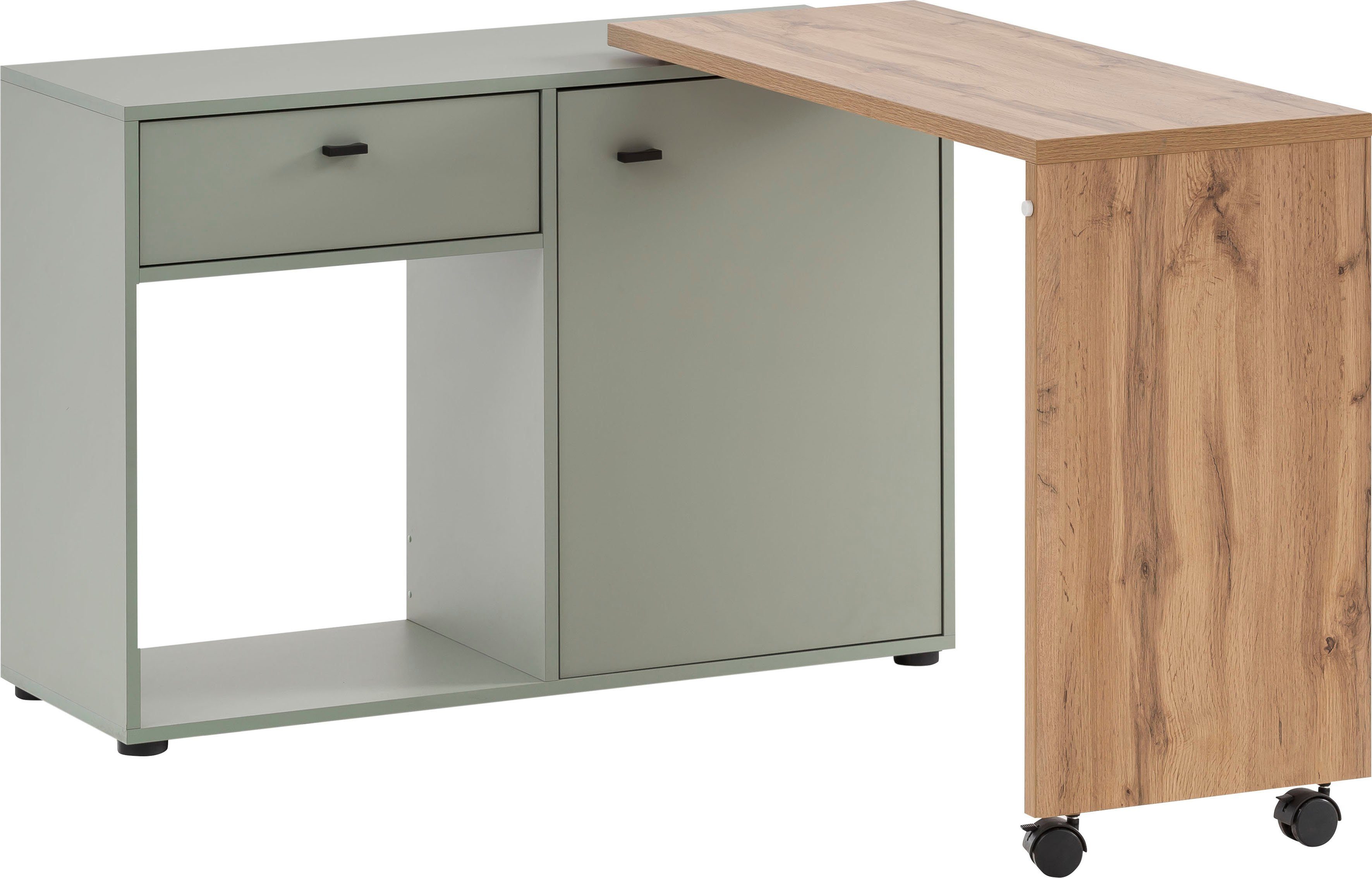 Schildmeyer Bureau Tiny Working praktisch in het thuiskantoor, dressoir met flexibele werkblad