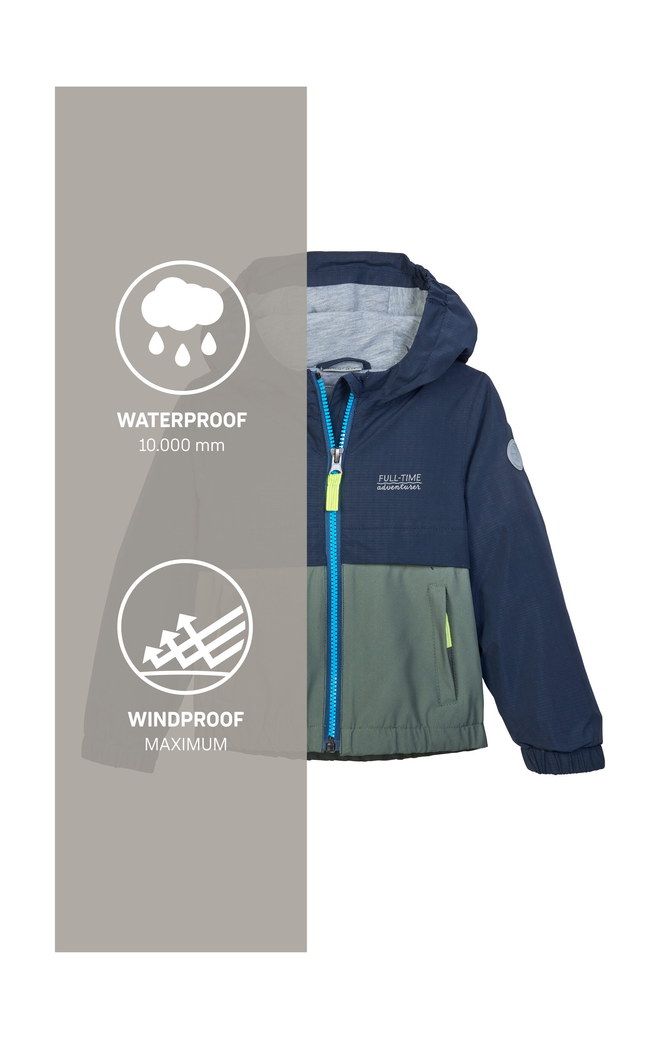first instinct by killtec Functioneel jack FIOS 7 MNS JCKT Waterdichte kinderjas met colourblock-design en PFAS-vrij
