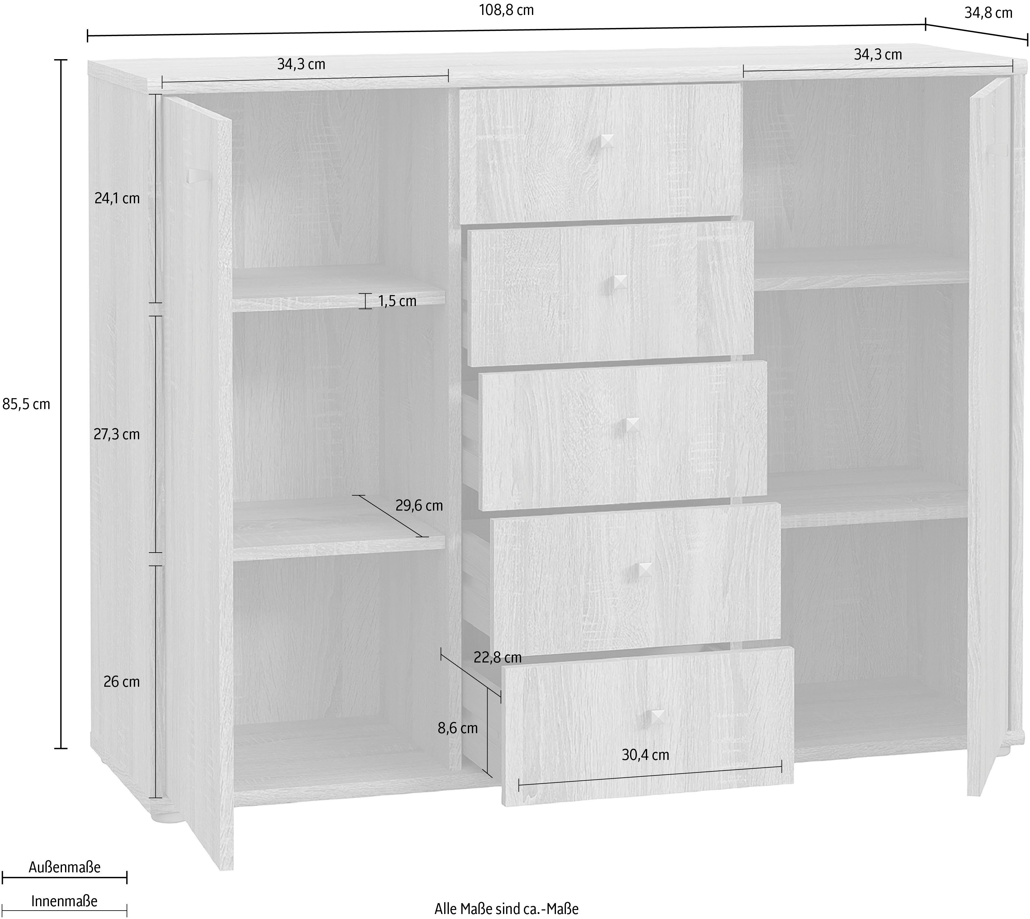 FORTE Kast Tempra Breedte 108,8 cm