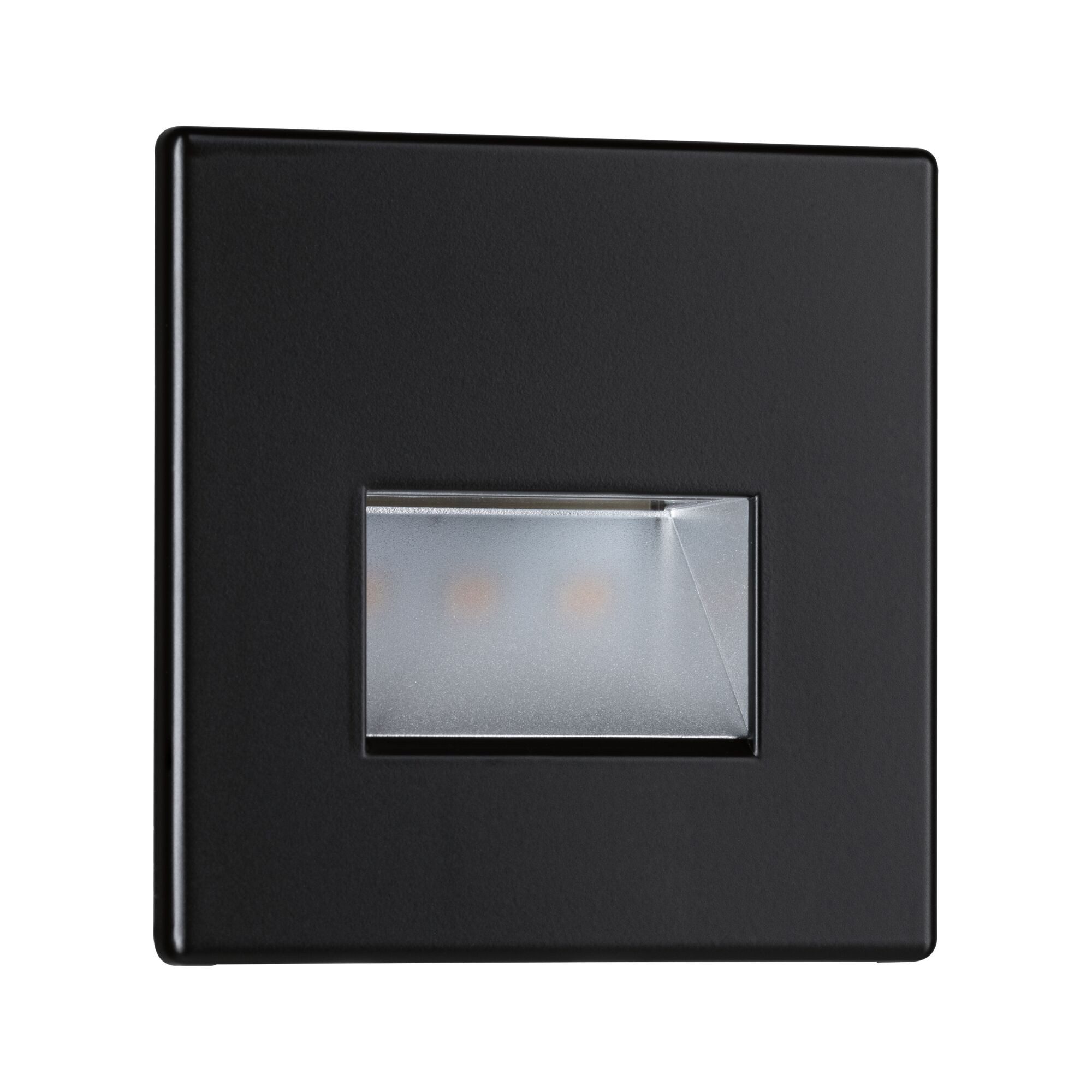 Paulmann Ledinbouwlamp LED wandinbouwlamp Edge Quadro 1,2W 25lm 230V (1 stuk) led inbouwverlichting zwart