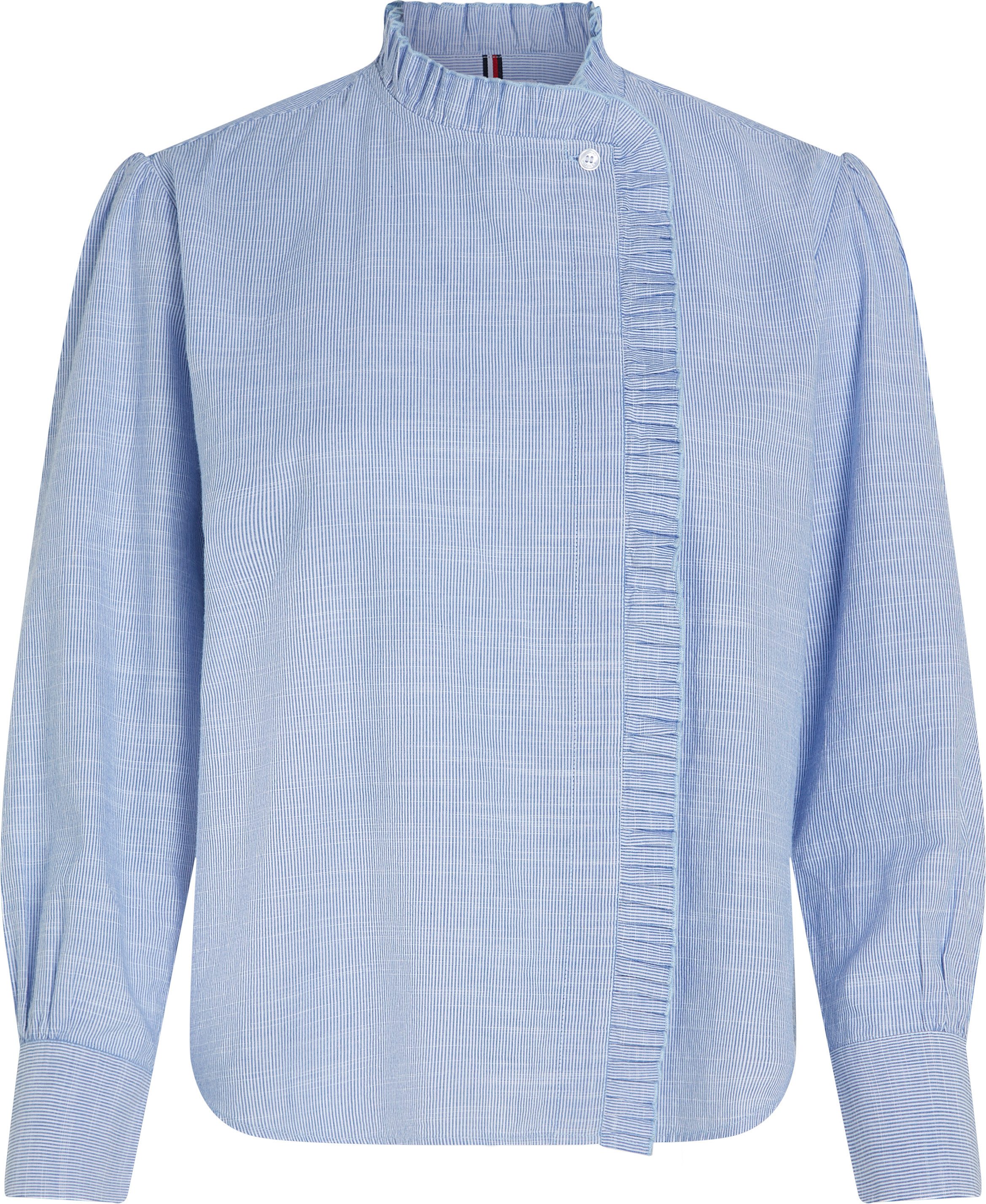 Tommy Hilfiger Overhemdblouse COTTON STP RUFFLE RELAXED SHIRT