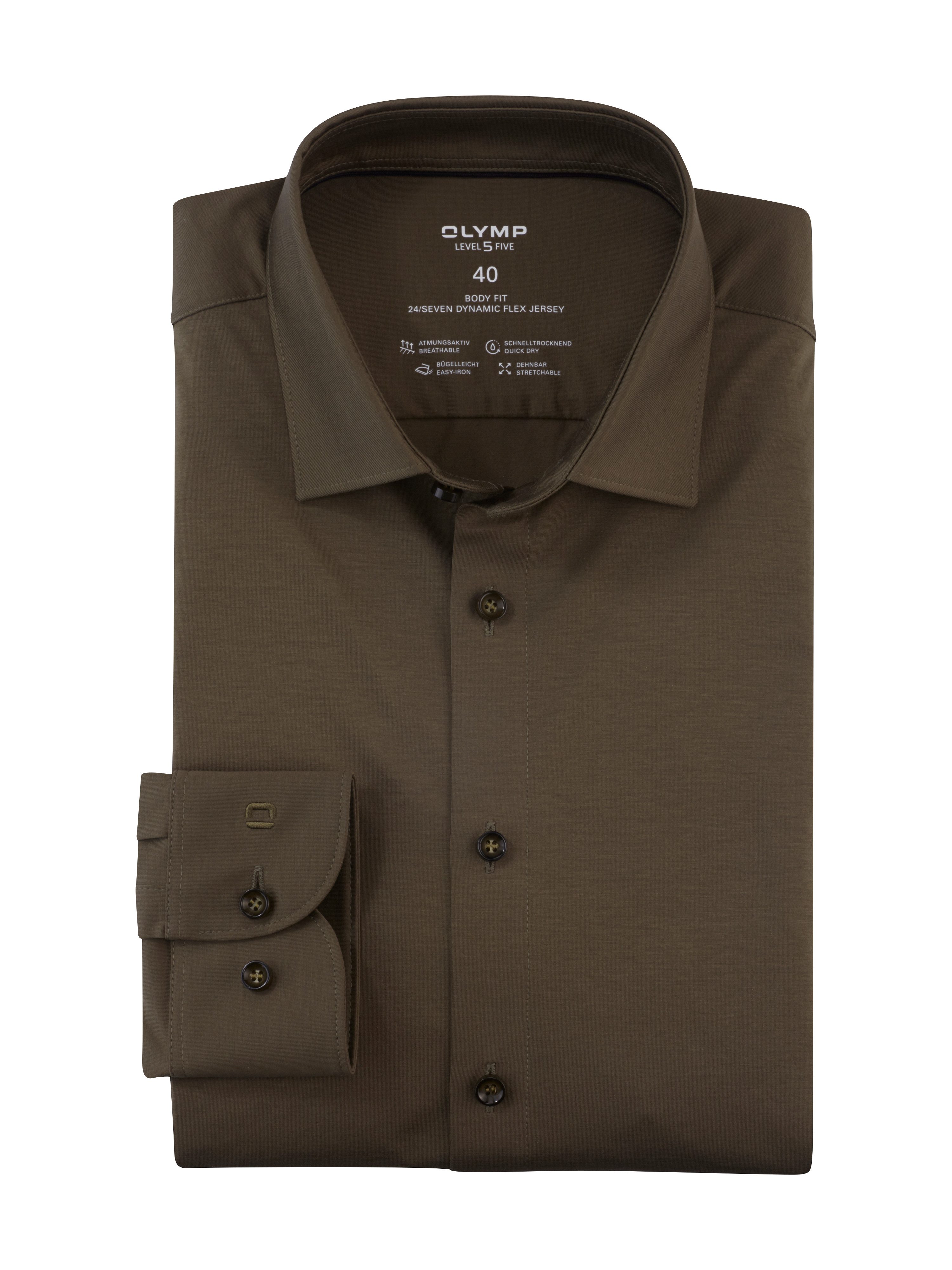 OLYMP Businessoverhemd Level Five body fit jersey shirt