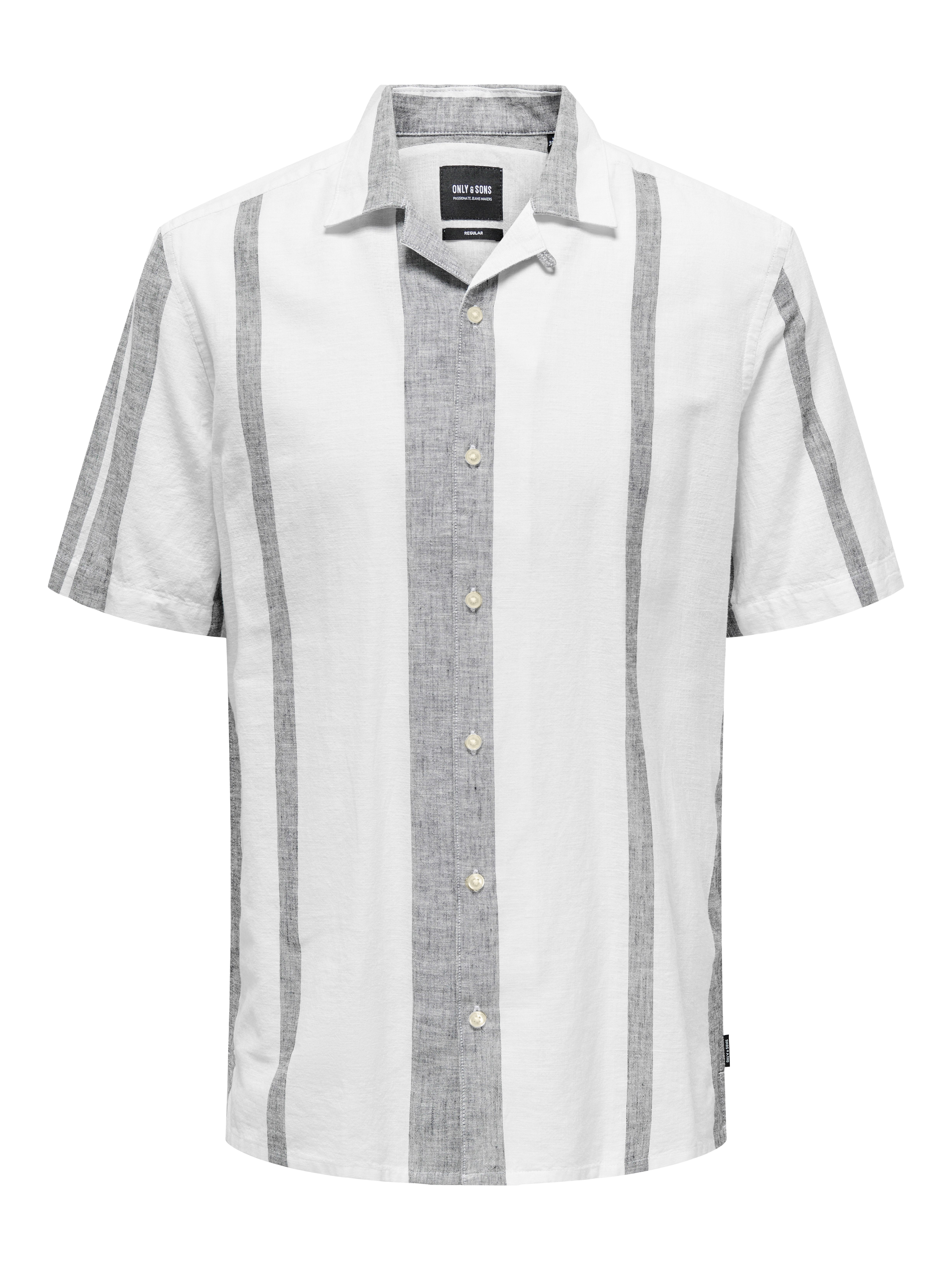 ONLY & SONS Overhemd met korte mouwen ONSCAIDEN SS STRIPE LINEN RESORT NOOS