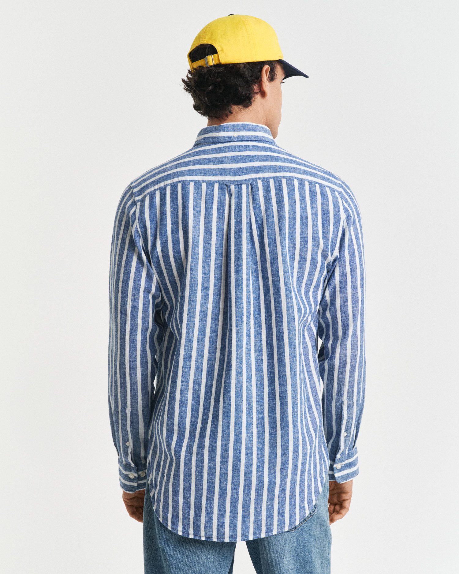 Gant Overhemd met lange mouwen REG COTTON/LINEN STRIPED SHIRT