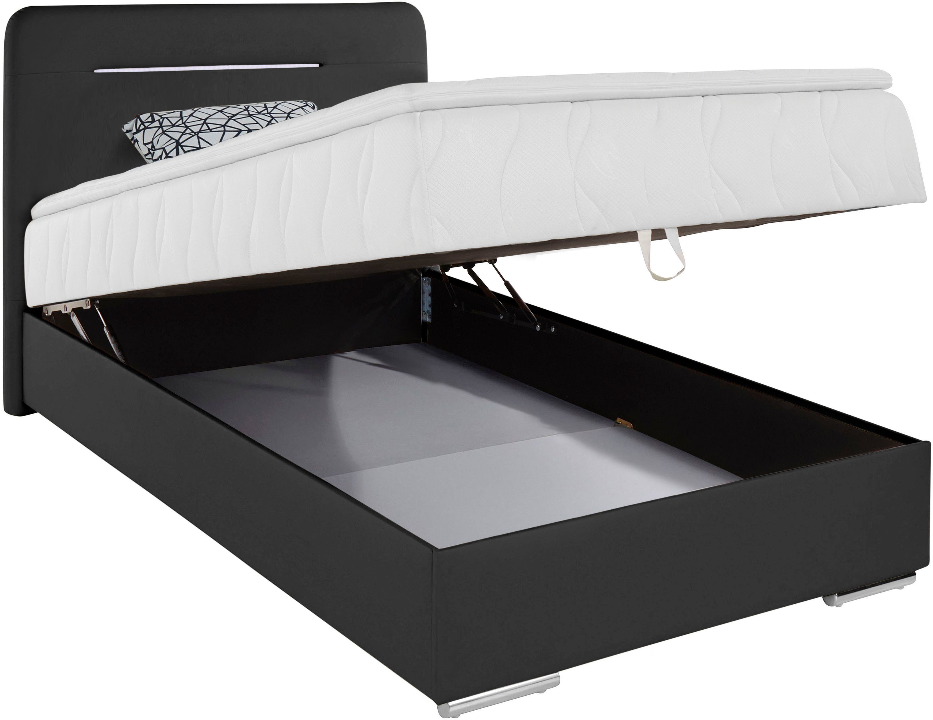 COTTA Boxspring Lighstar inclusief ledverlichting, topmatras, bedkist en sierkussen