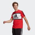 adidas performance t-shirt essentials logo colorblock rood