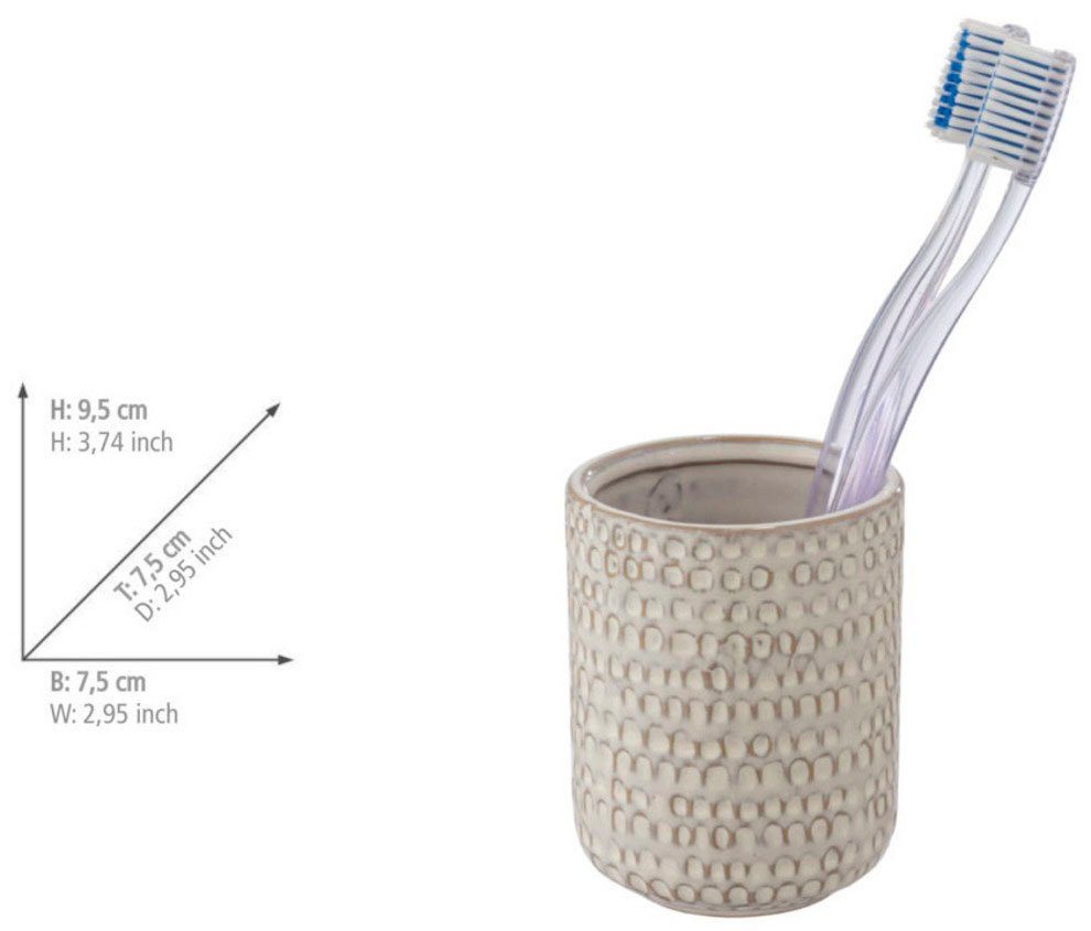 WENKO Set badkameraccessoires Davos uit keramiek met effectglazuur (set, 2-delig)