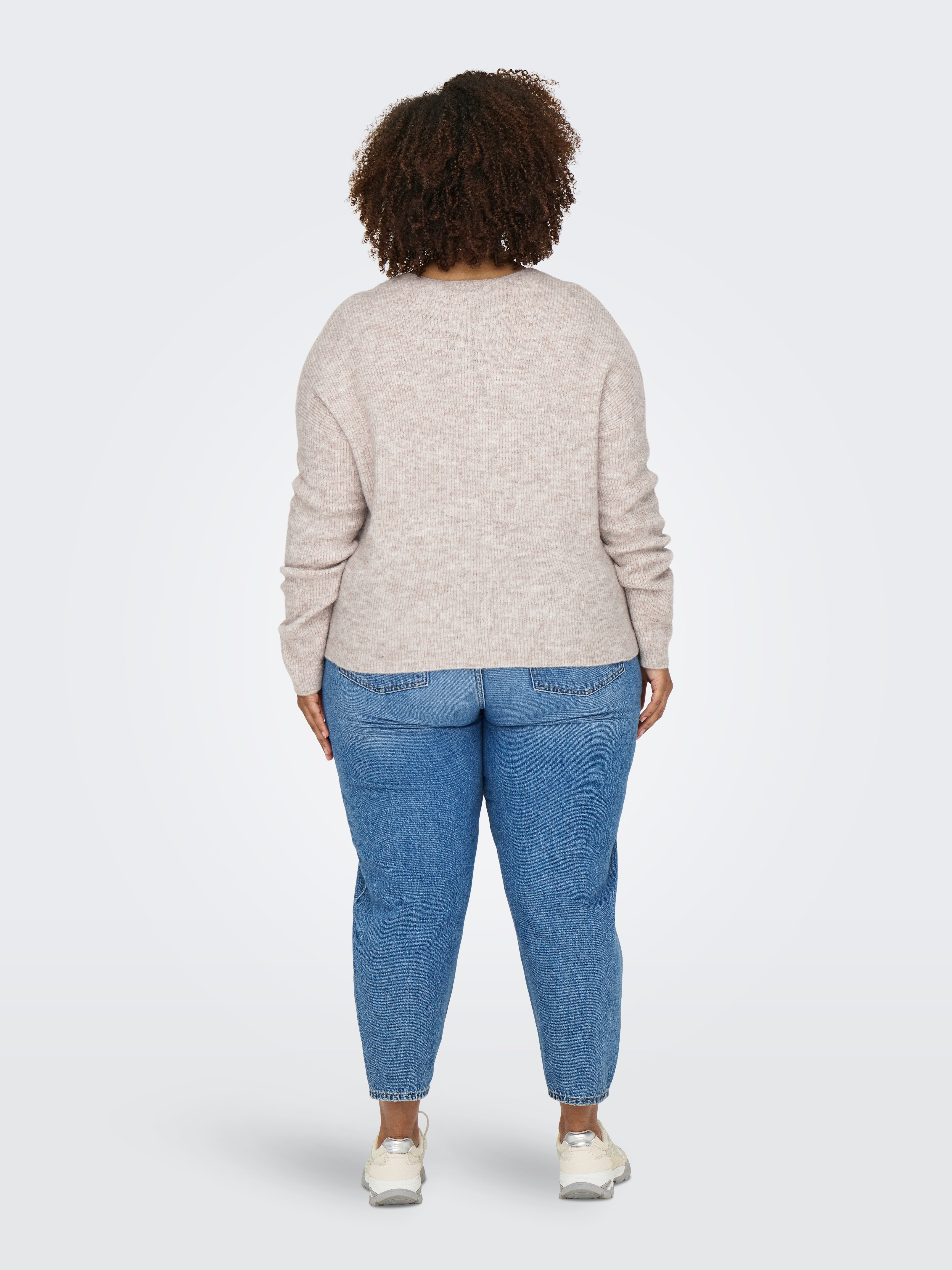 ONLY CARMAKOMA Gebreide trui CARCAMILLA V-NECK L/S PULLOVER KNT NOOS