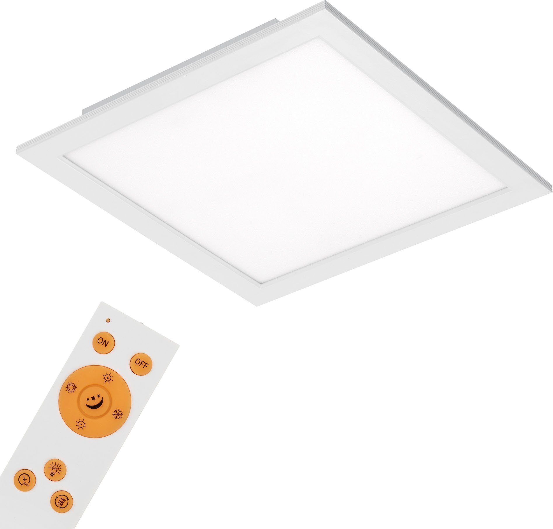 Briloner Leuchten Led-paneel 7194016 Piatto Plafondlamp, 29,5x29,5x5 cm, wit, 18W, woonkamer, slaapkamer, gang