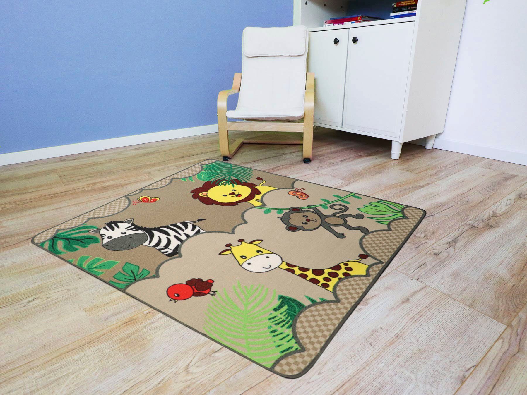 Primaflor-Ideen in Textil Kindervloerkleed Safari Motief dieren van de savanne, kinderkamer
