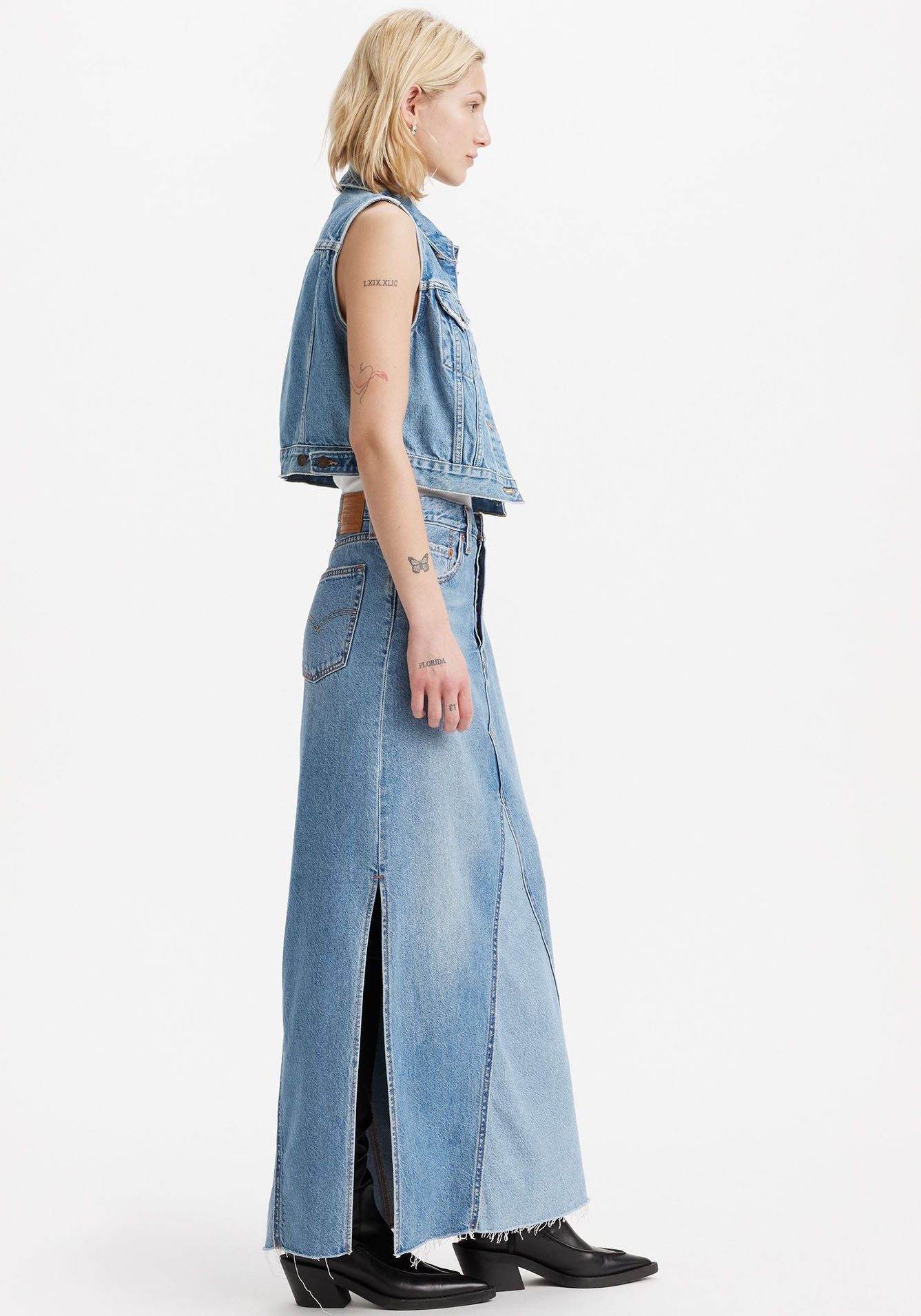 Levi's® Jeans rok ICONIC LONG SKIRT in five-pocketsstijl