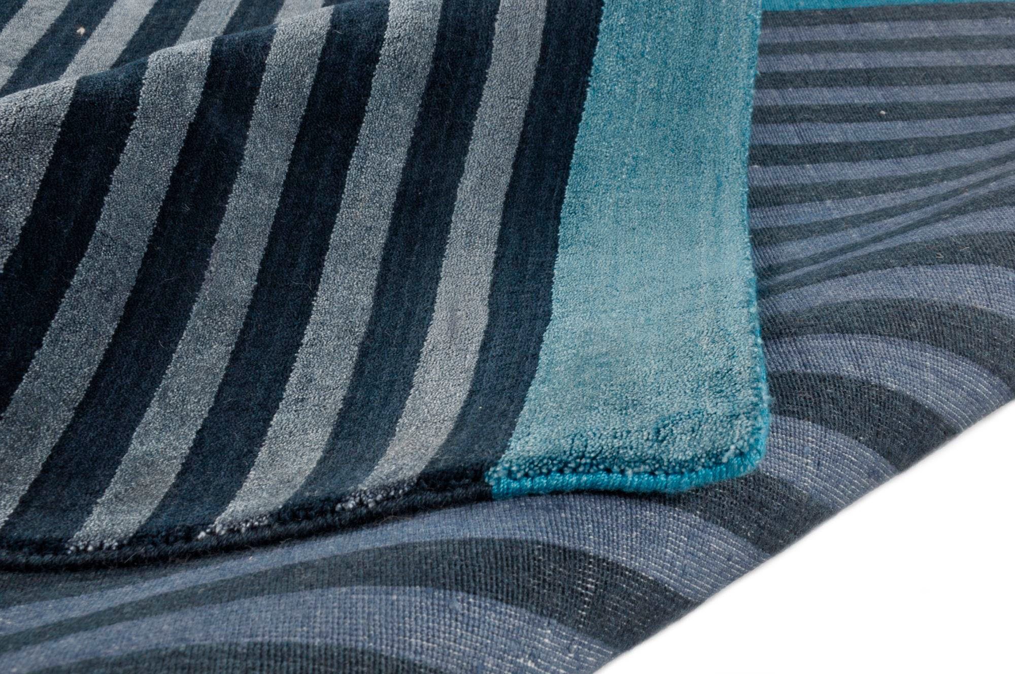 THEKO Vloerkleed Miami 3286 Handgeweven vloerkleed, gestreept, met de hand geweven, van viscose & wol