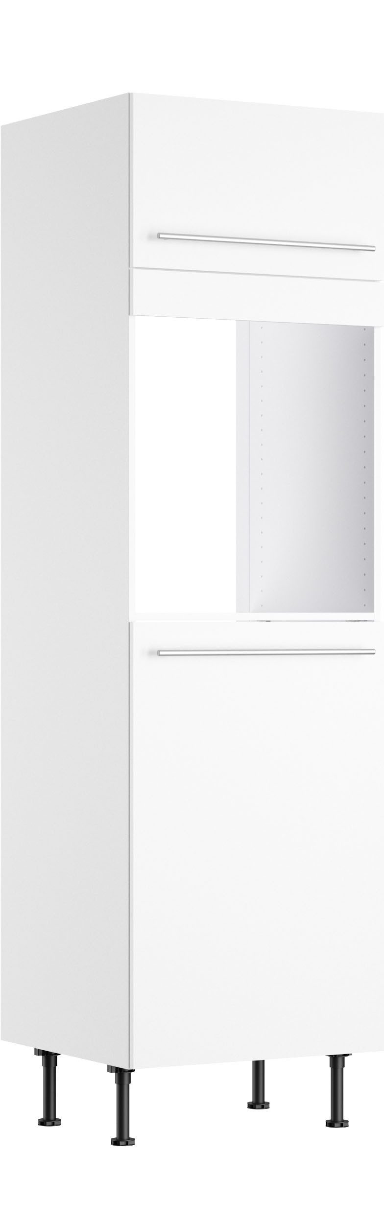 OPTIFIT Oven-/koelkastombouw Bern2 B 60 cm, H 211,8 cm, 1 klep, 1 deur (H 89,2 cm), 1 vaste afdekking ombouwkasten wit