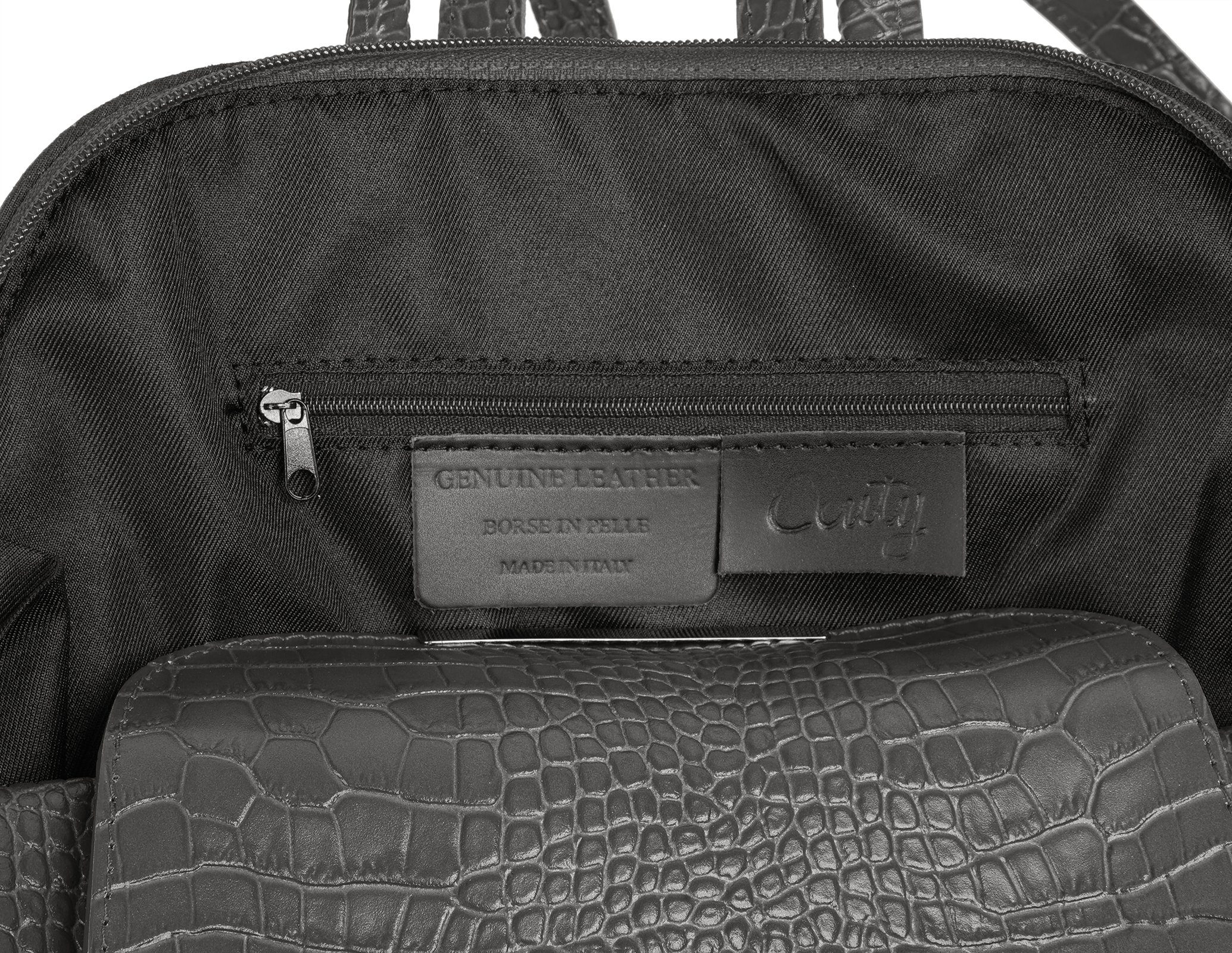 Cluty Rugzak echt leer, made in italy