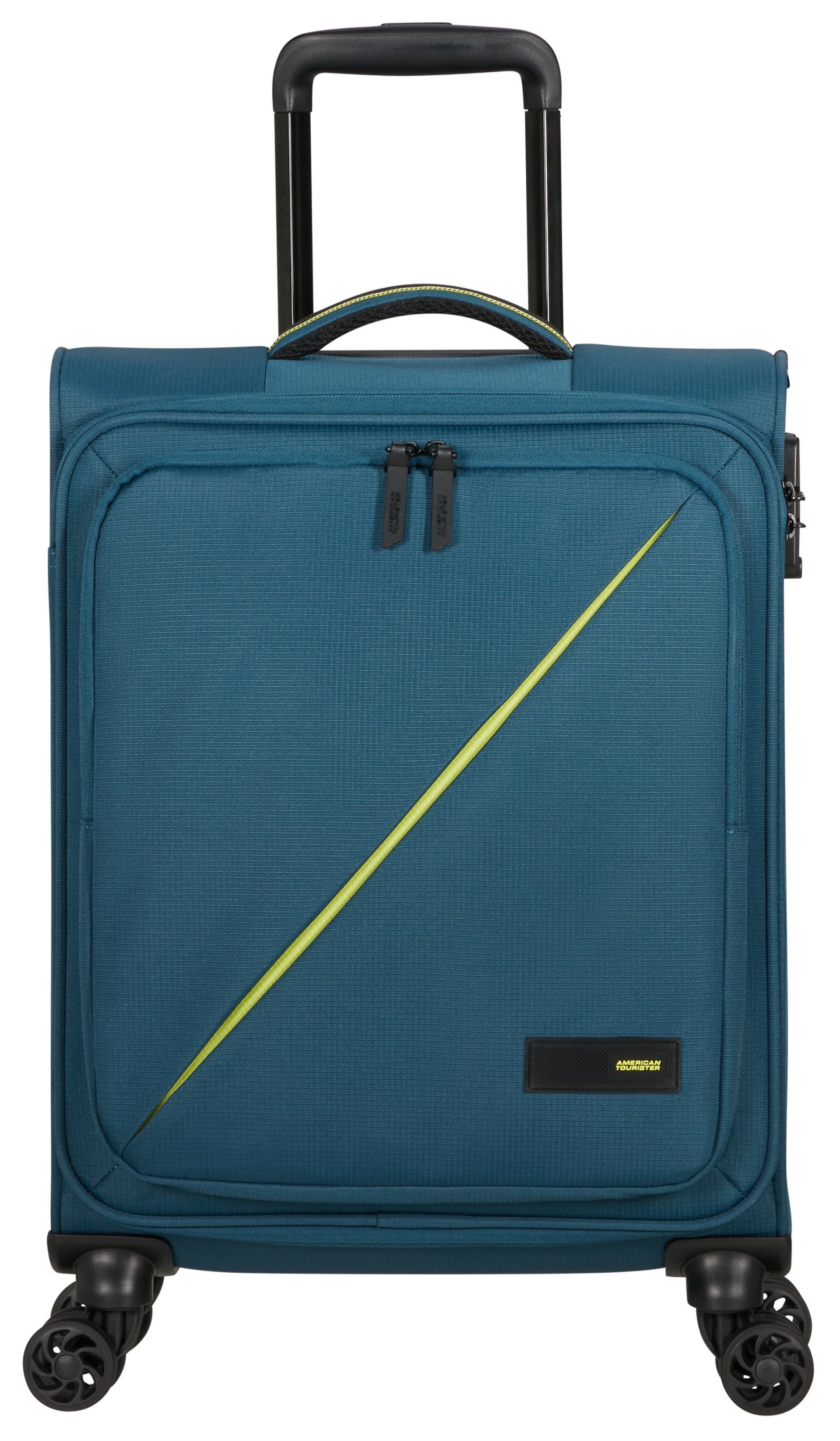 American Tourister Trolley (handbagage) TAKE2CABIN, 55 cm harbor blue Handbagage-koffer koffer reisbagage zachte koffer TSA-cijferslot unisex koffers