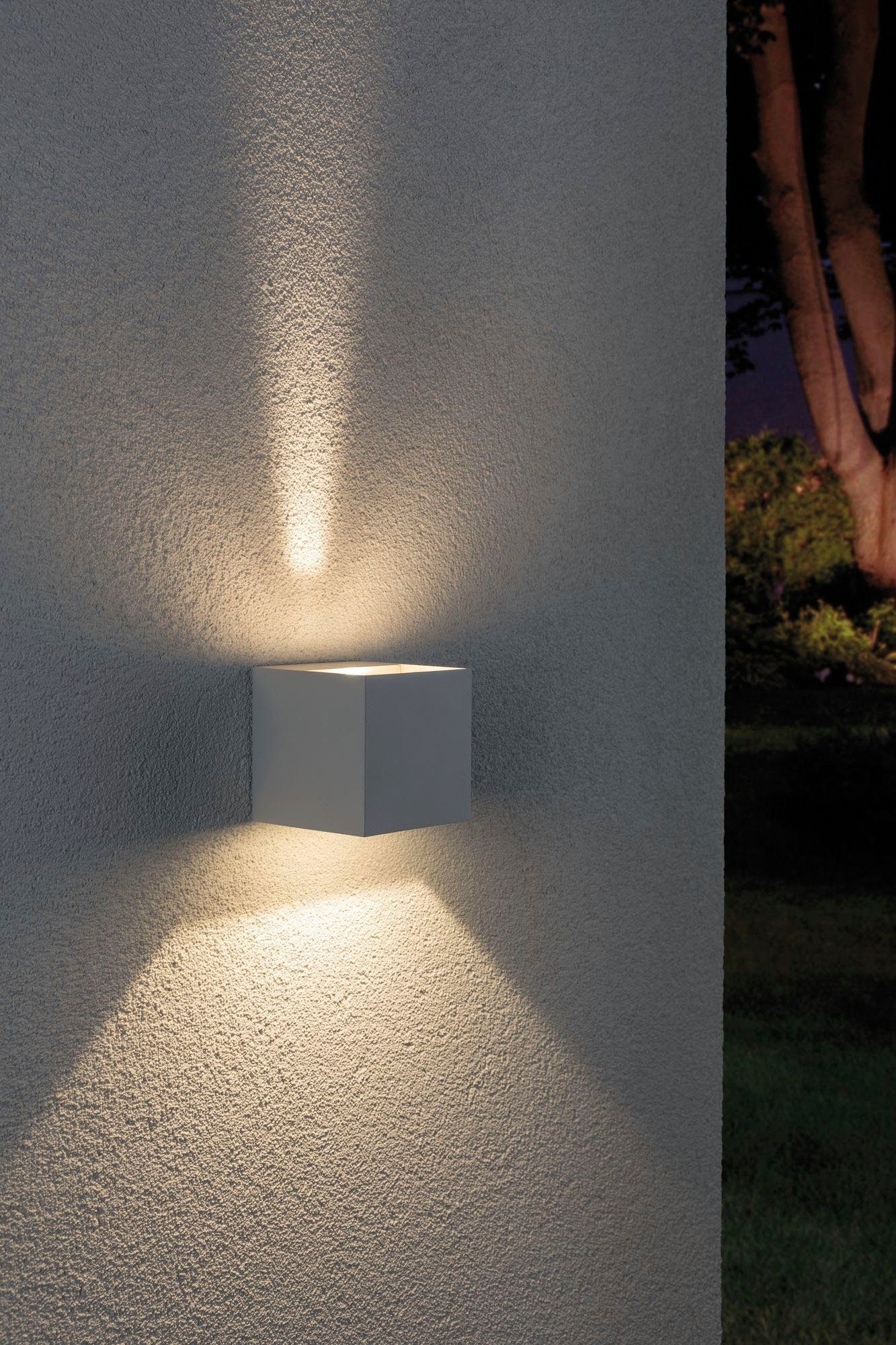Paulmann Led-wandlamp voor buiten Buiten 230V Cybo LED 2x3,5W 230V IP65 vierkant 80x80mm Grijs Aluminium (1 stuk)