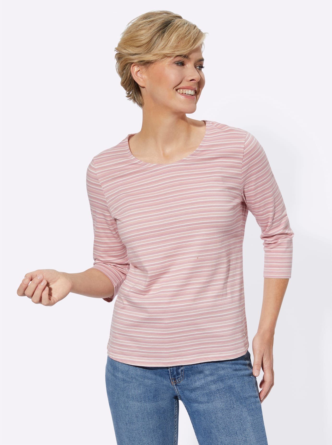 Casual Looks Shirt met 3/4-mouwen Gestreept shirt (1-delig)