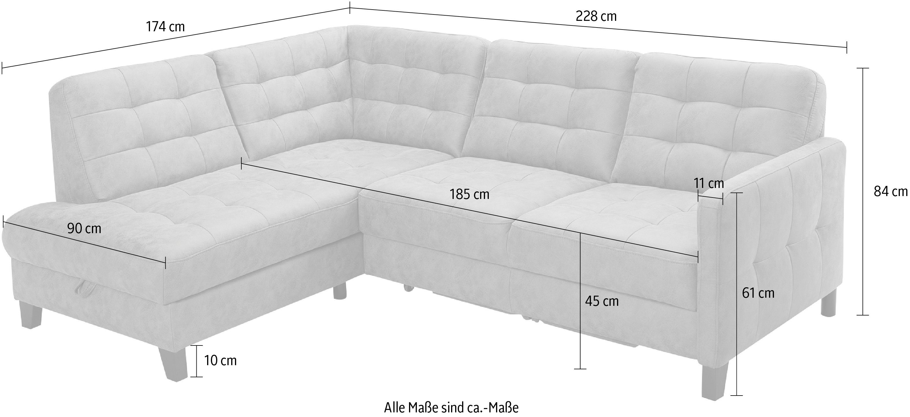 exxpo - sofa fashion Hoekbank Elio, compact en comfortabel, handig, tijdloos design, L-vorm