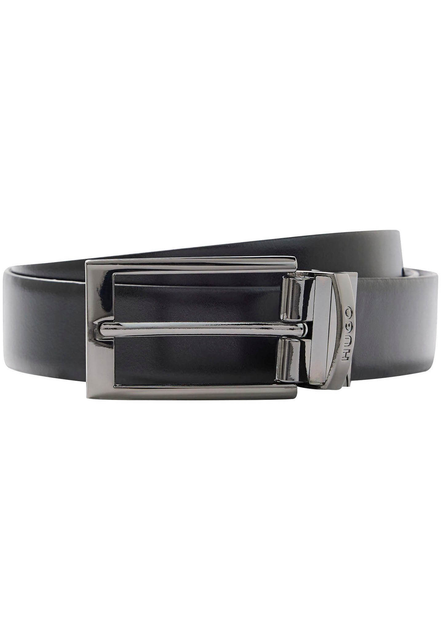 HUGO Leren riem Barney van glad leer met logo-sluiting