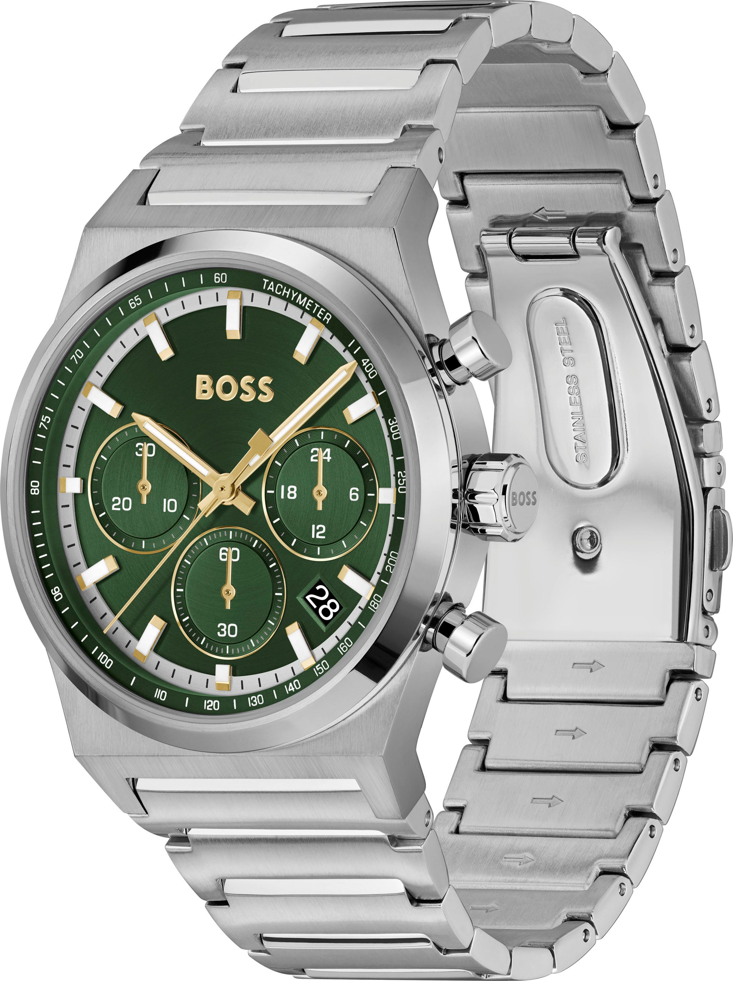Boss Chronograaf CANDOR CHRONO Quartzhorloge, horloge, herrenuur, roestvrijstalen band, analoog, dag