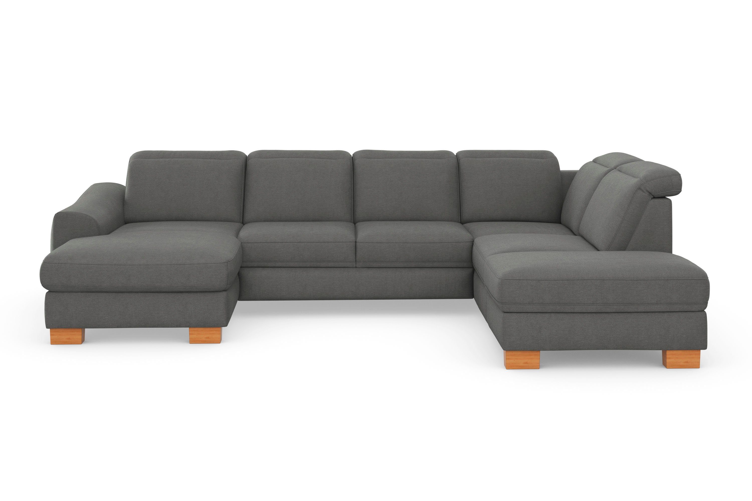 sit&more Zithoek Dundee U-vorm met binnenvering en massief houten poten, naar keuze met verstelbare hoofdsteun