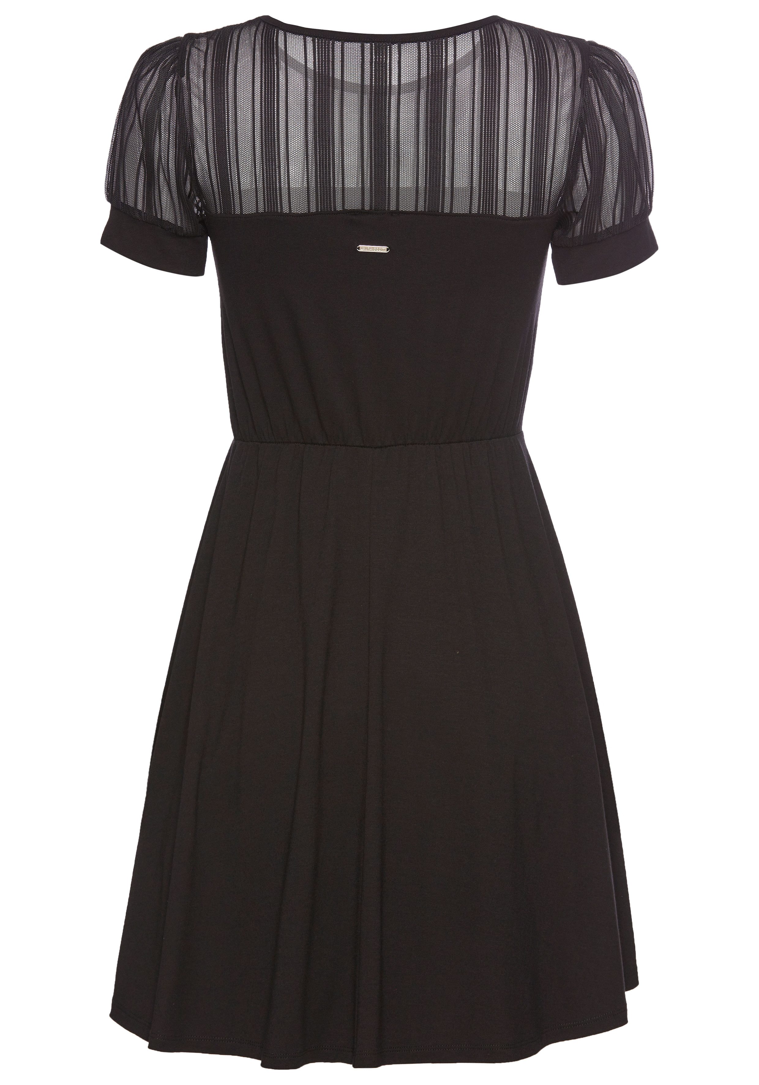 Laura Scott Zomerjurk met gestreept mesh-inzet & elastische tailleband - nieuwe collectie