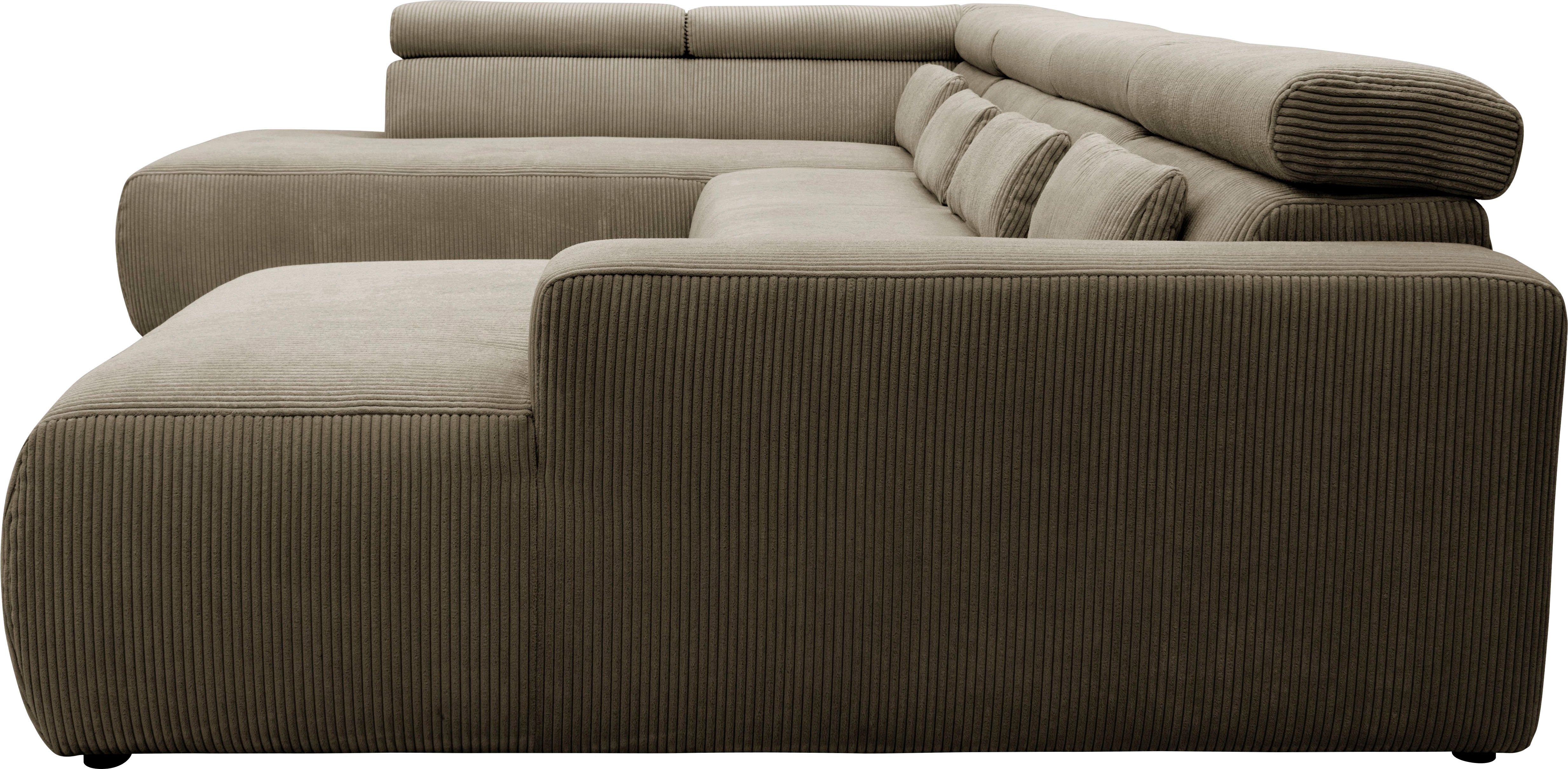 DOMO collection Zithoek Brandon, keuze met zitdiepteverstelling, inclusief lendensteun met hoofdsteunverstelling, optionele zitdiepteverstelling, u-vorm