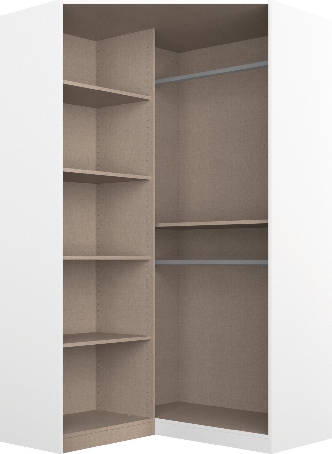 rauch HoekKledingkast kast garderobe waskast COSTA 2-deurs met spiegel, volledig uitgerust met veel opbergruimte made in germany