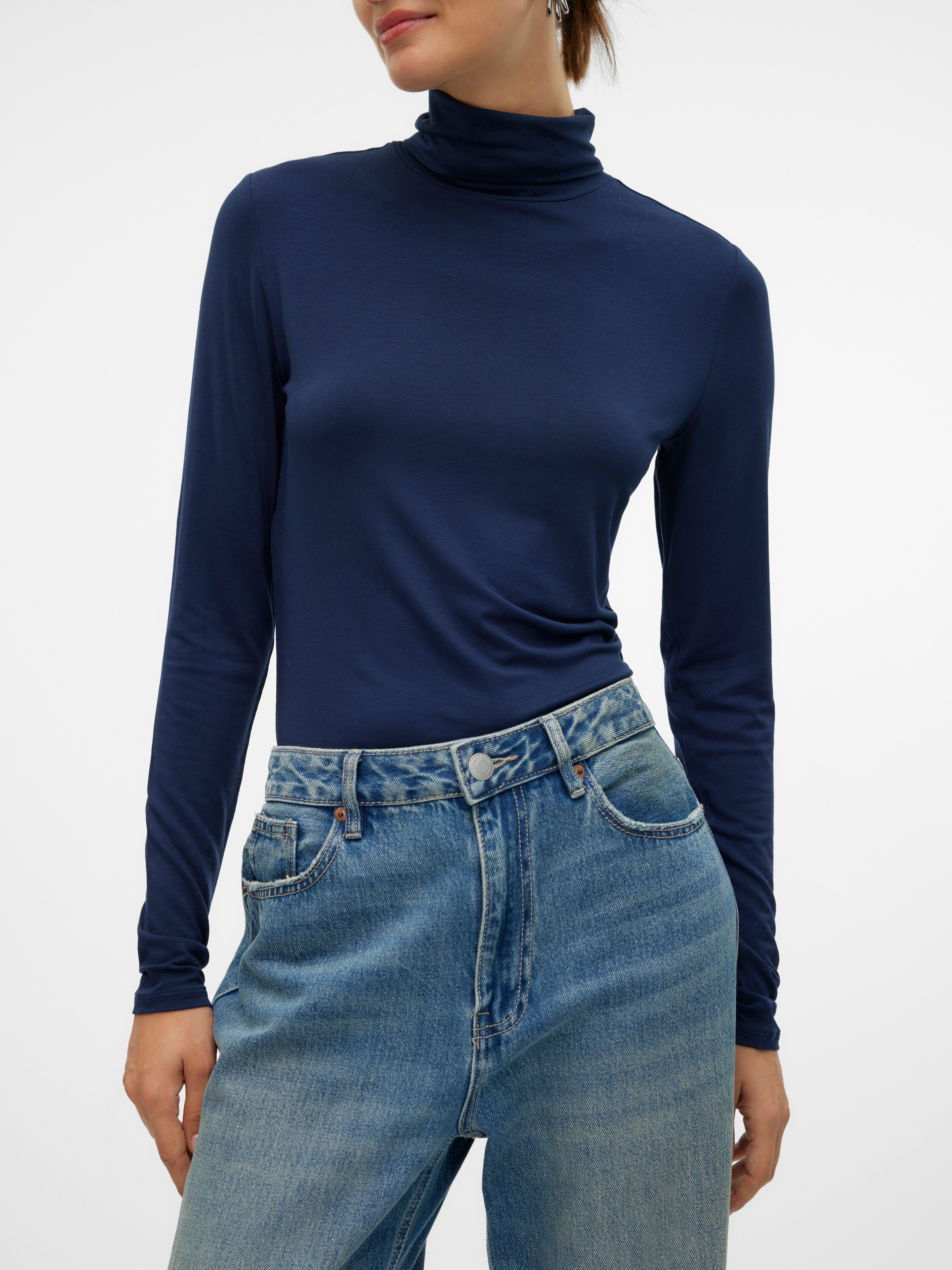 Vero Moda Shirt met lange mouwen VMALBERTE LS ROLLNECK TOP JRS NOOS