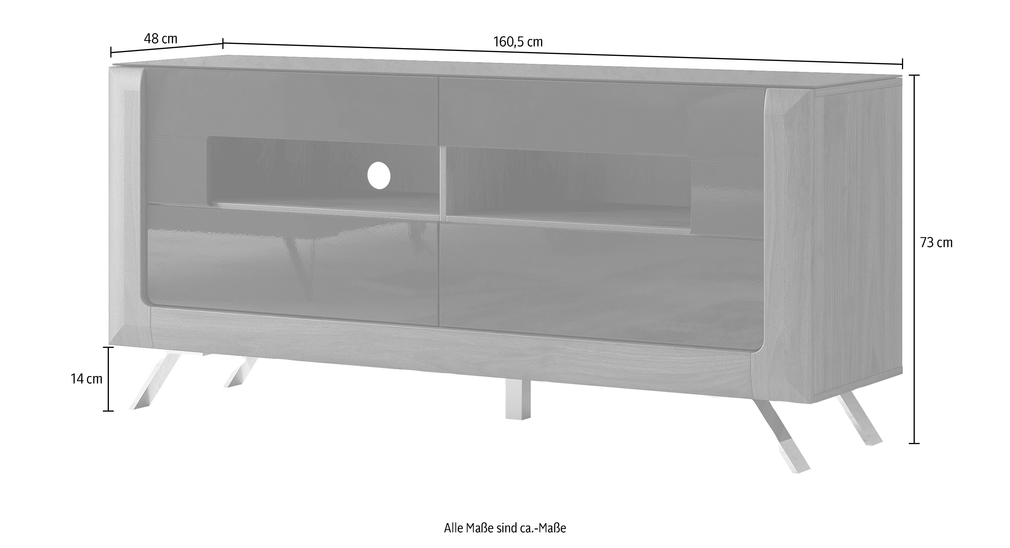 Leonique Tv-meubel Kasai Breedte 160,5 cm, met 2 laden