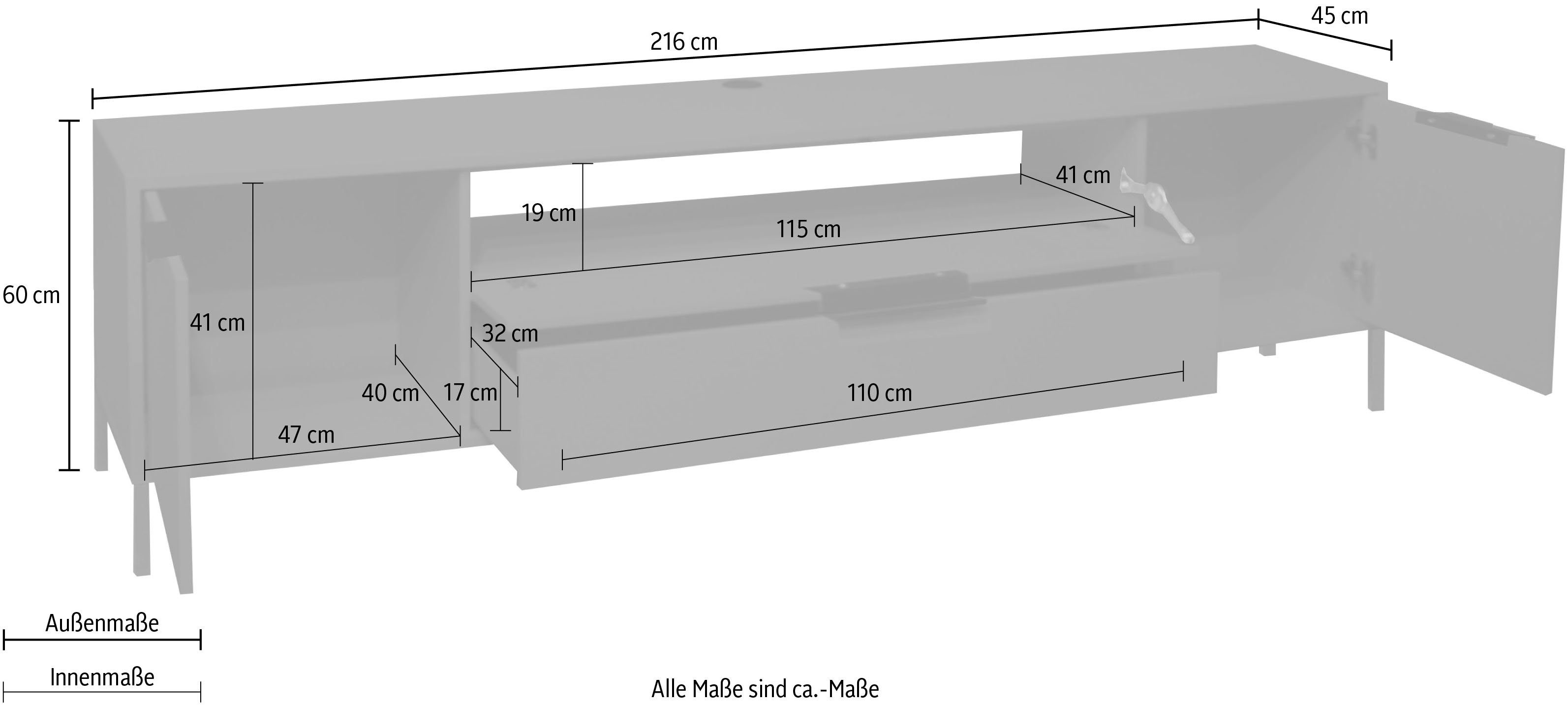 Mäusbacher Tv-meubel Bonnie TOPSELLER! Lowboard met vierkant frame