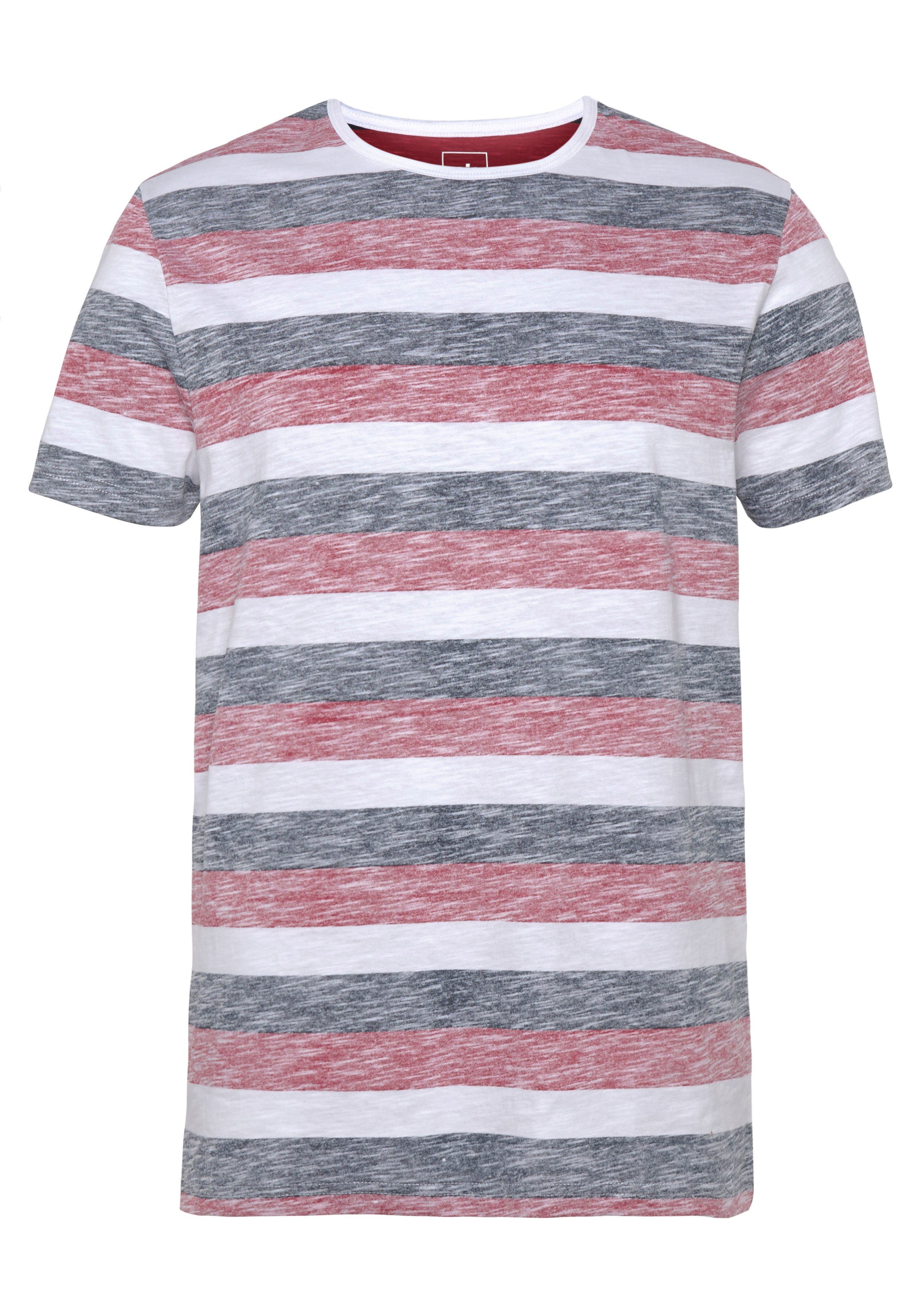 AJC T-shirt smal gesneden, gestreept, ronde hals