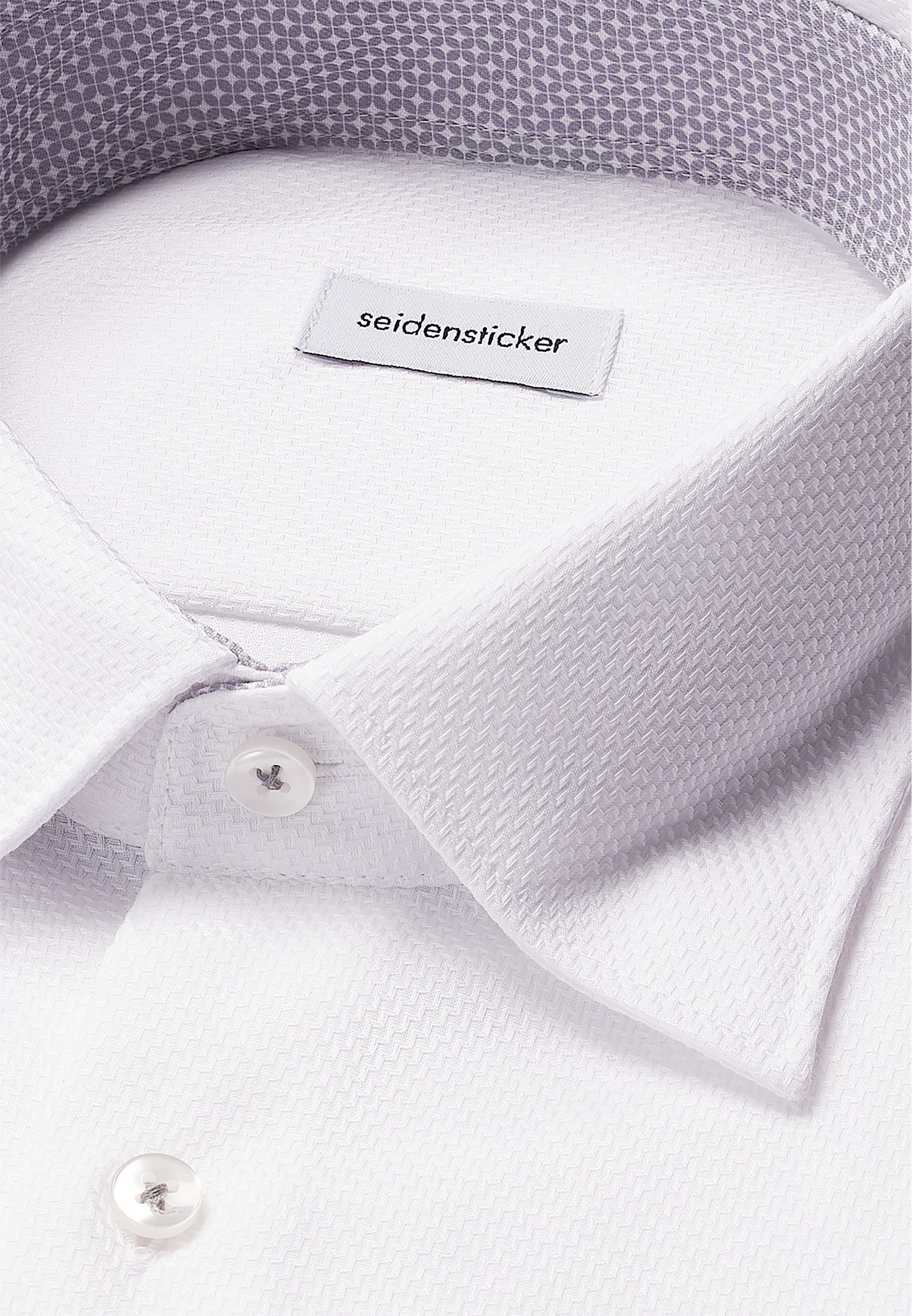 seidensticker Businessoverhemd Zwarte roos Regular 1/1 Bedekte Button-Down-kraag structuur