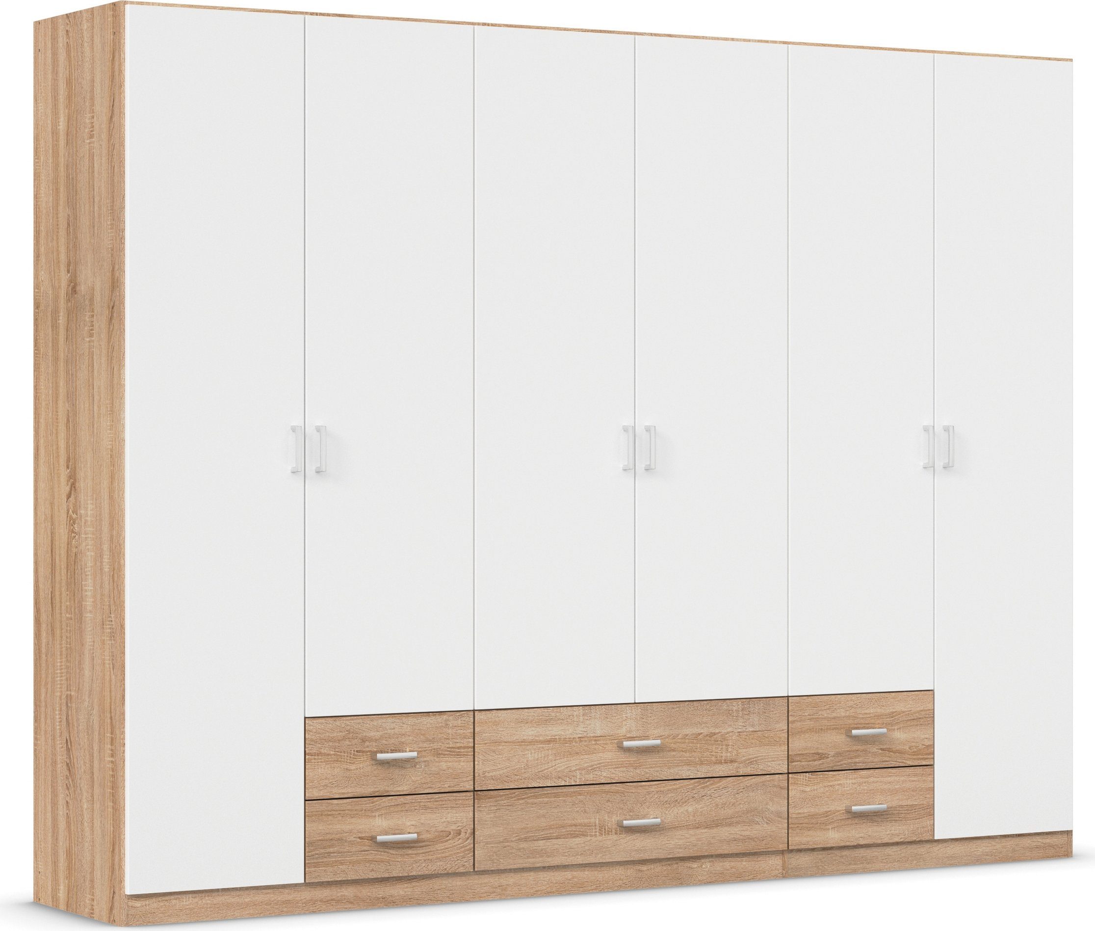 rauch Draaideurkast Kledingkast kast garderobe linnenkast GAMMA in 3 breedtes met 6 lades, in eenvoudig design topseller made in germany