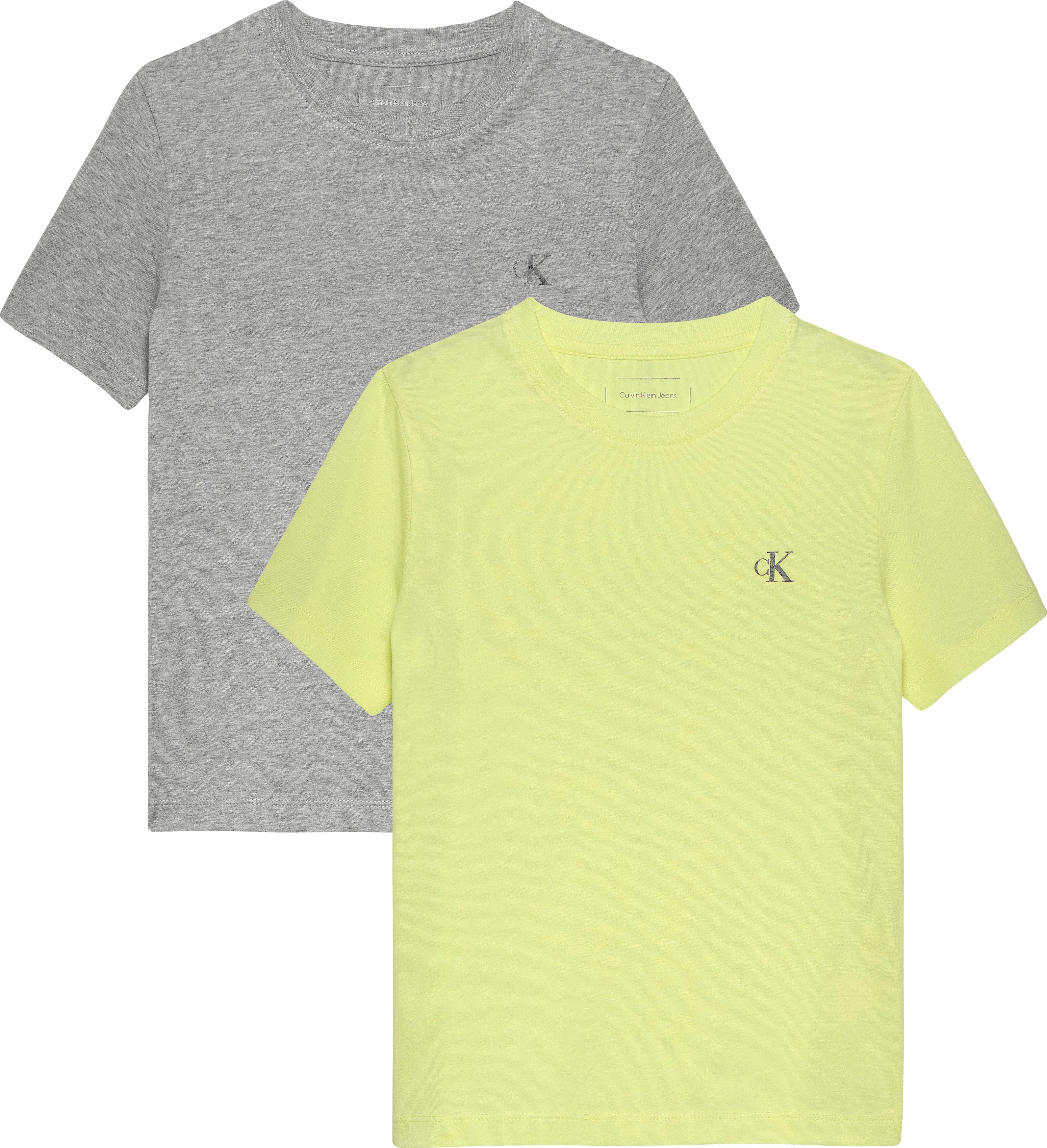 Calvin Klein T-shirt 2-PACK MONOGRAM TOP voor kinderen tot 16 jaar met logo-opdruk (2-delig)