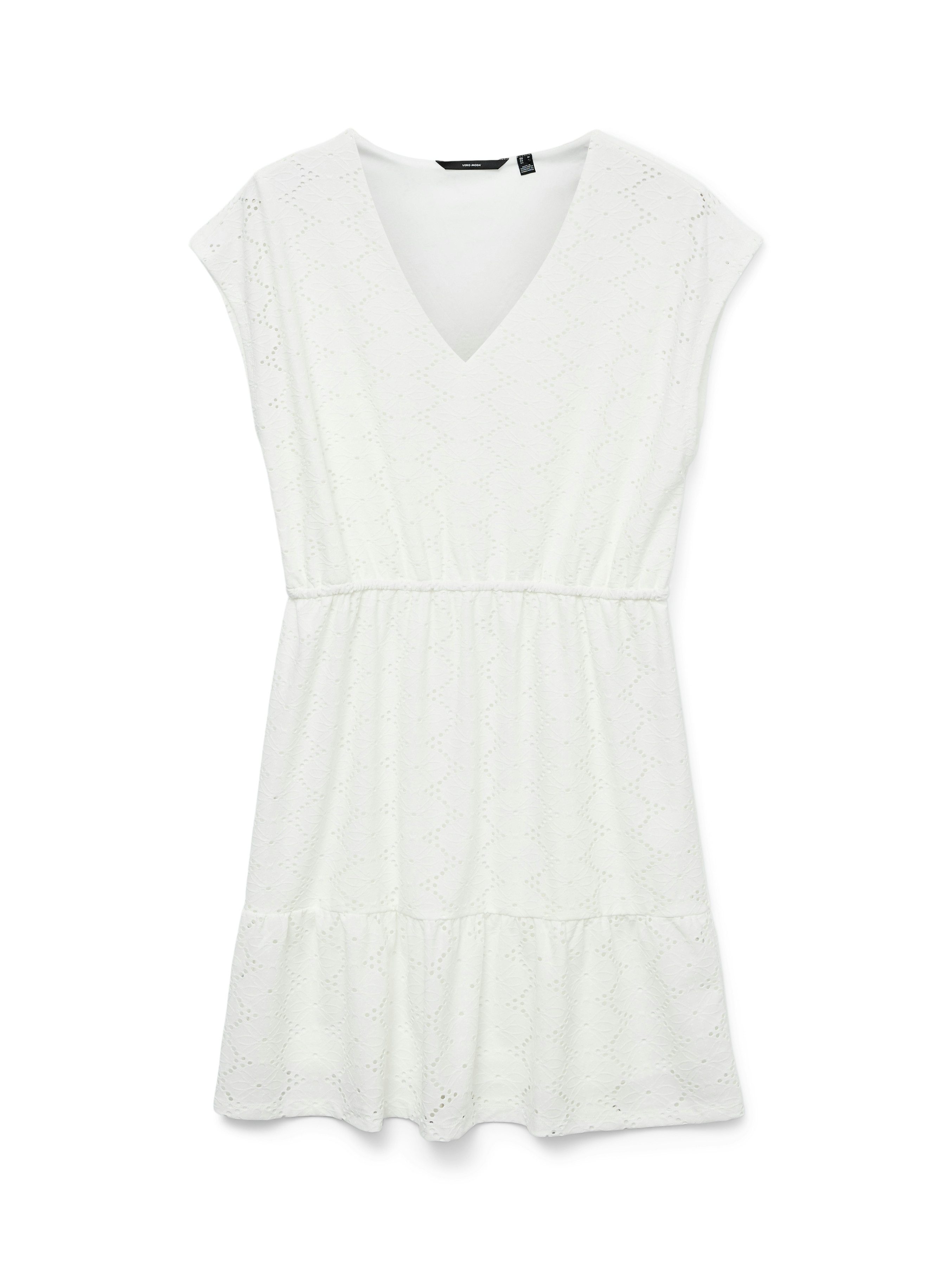 Vero Moda Mini-jurk VMKIM CS V-NECK SHORT DRESS JRS GA