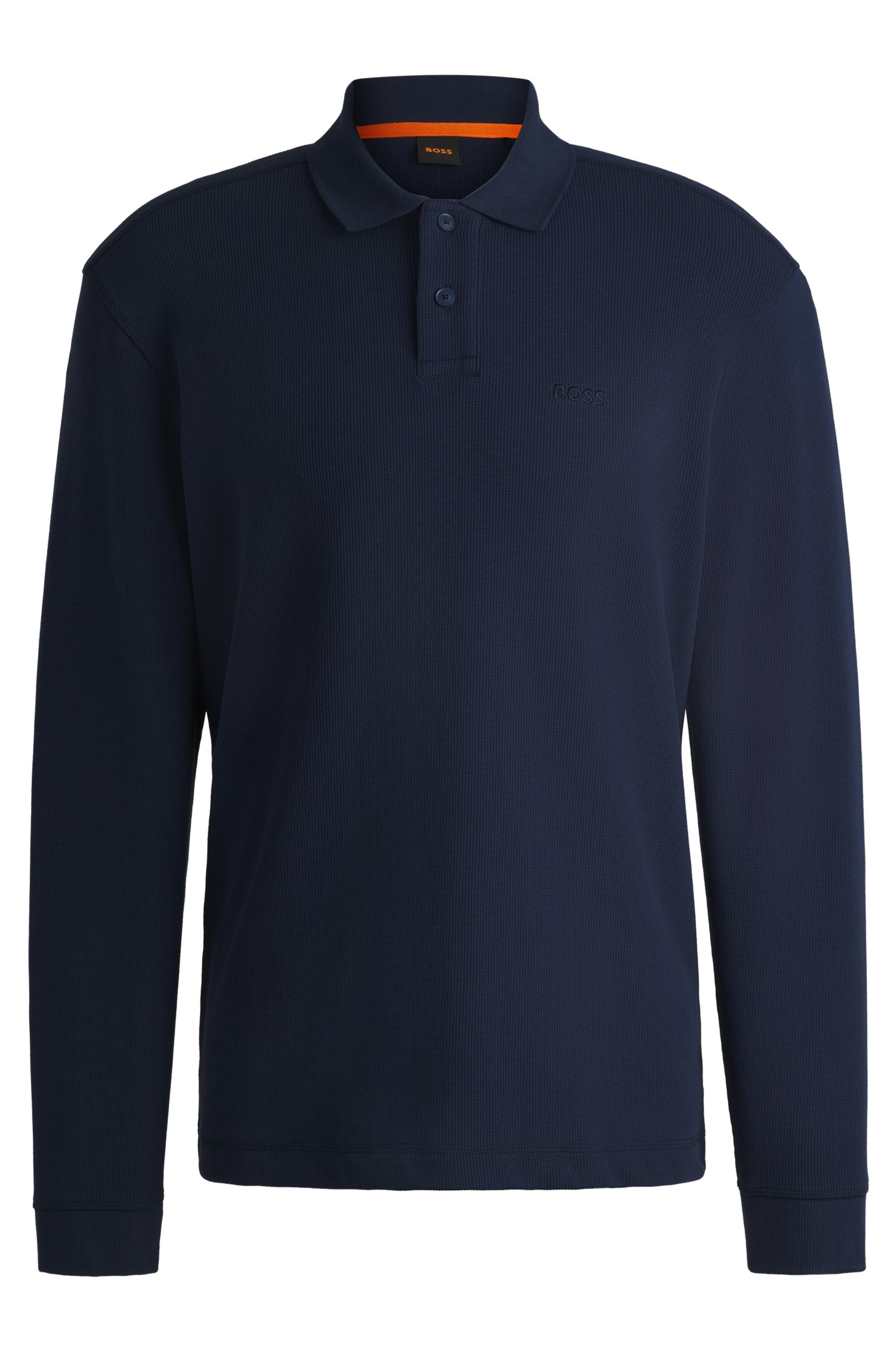 Boss Orange Poloshirt Petempestolong met knoopsluiting