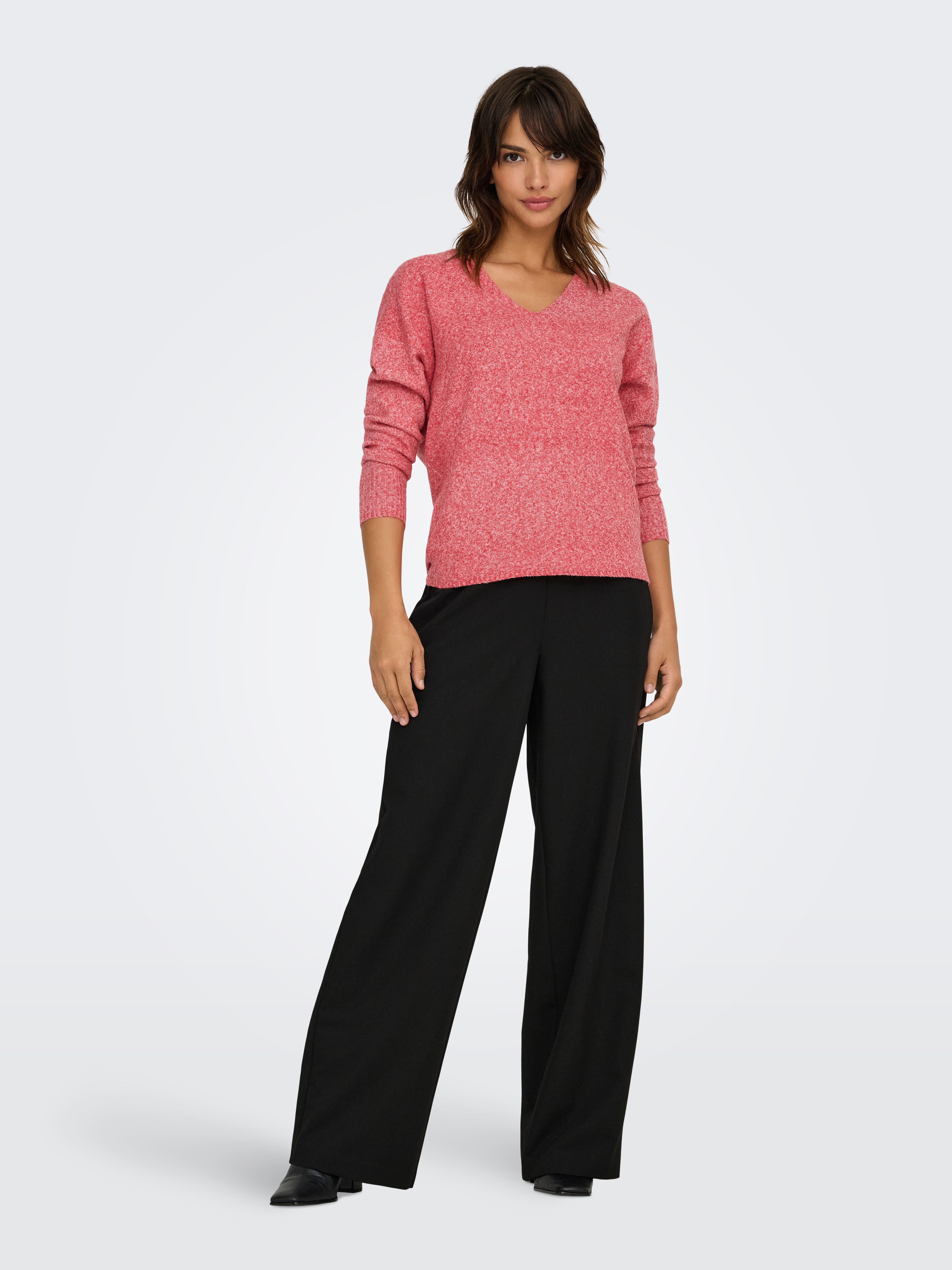 Only Trui met V-hals ONLRICA LIFE L/S V-NECK PULLO KNT NOOS