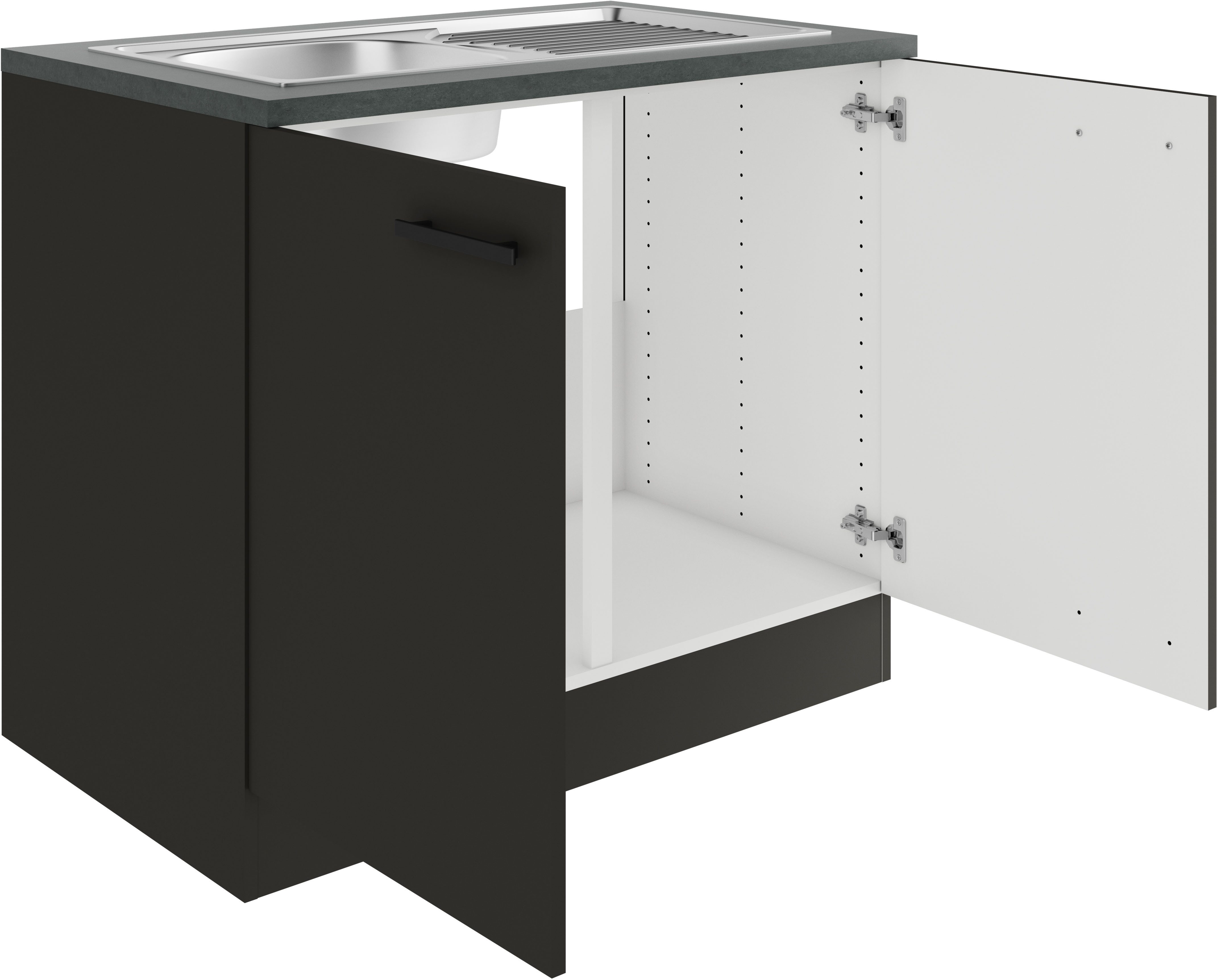 OPTIFIT Gootsteenkast Palma Breedte 100 cm, inclusief inbouwspoelbak
