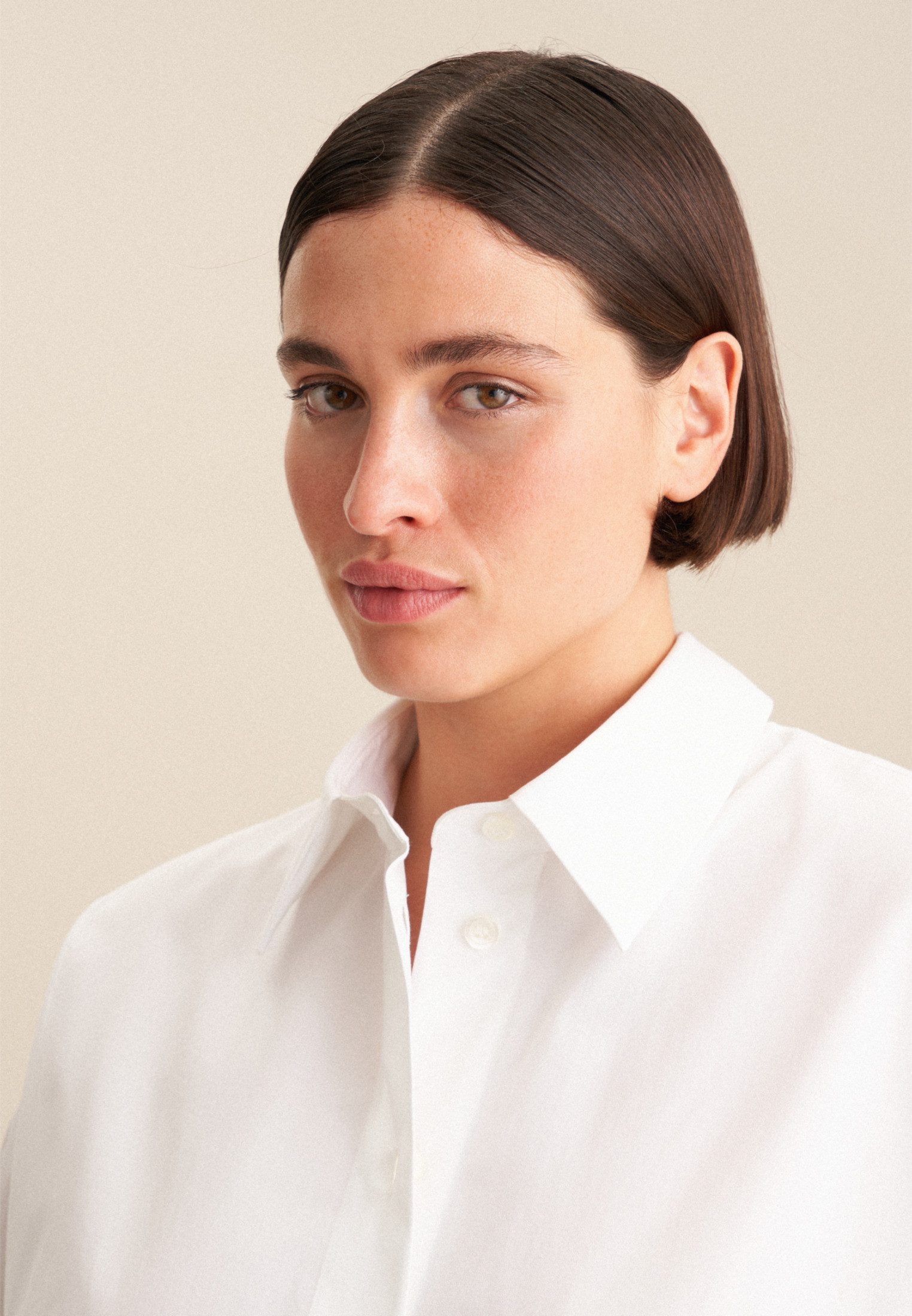 seidensticker Lange blouse Zwarte roos Lange mouwen kraag uni