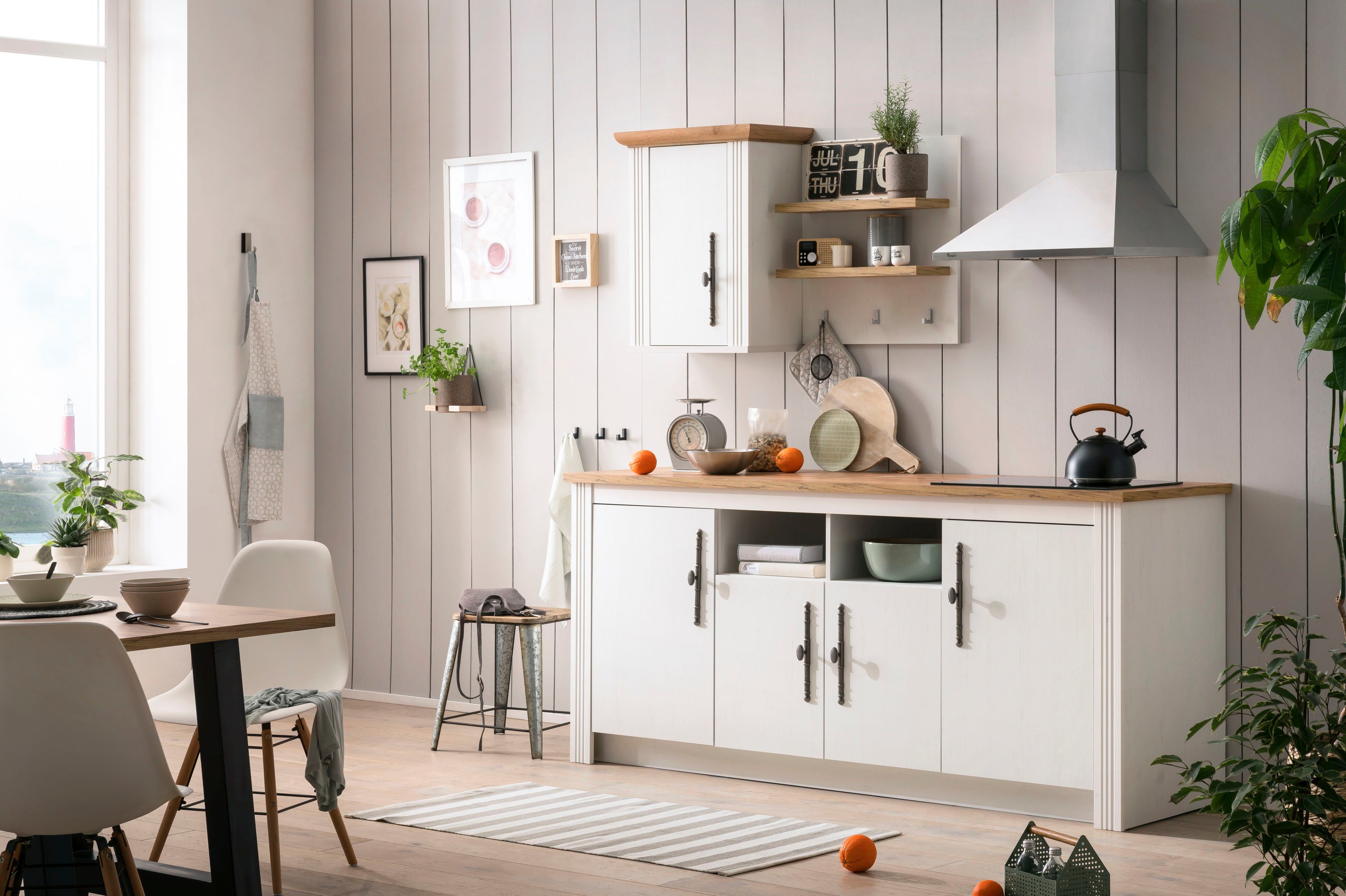 Kochstation Gootsteenkast KS-Westminster in romantische landelijke stijl, breedte 204 cm, exclusief by otto