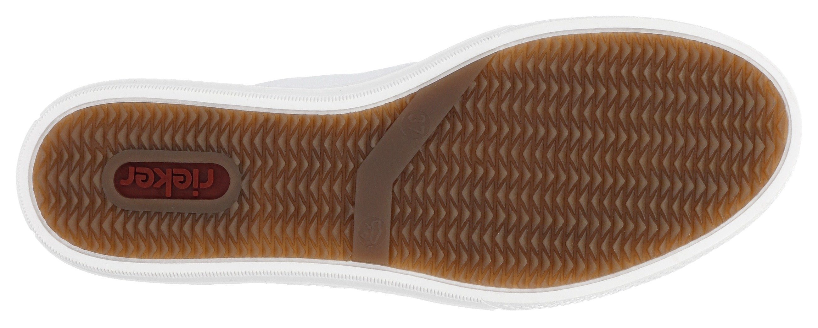 Rieker Sneakers met zijbloemborduurwerk, vrijetijdsschoen, lage schoen, veterschoen