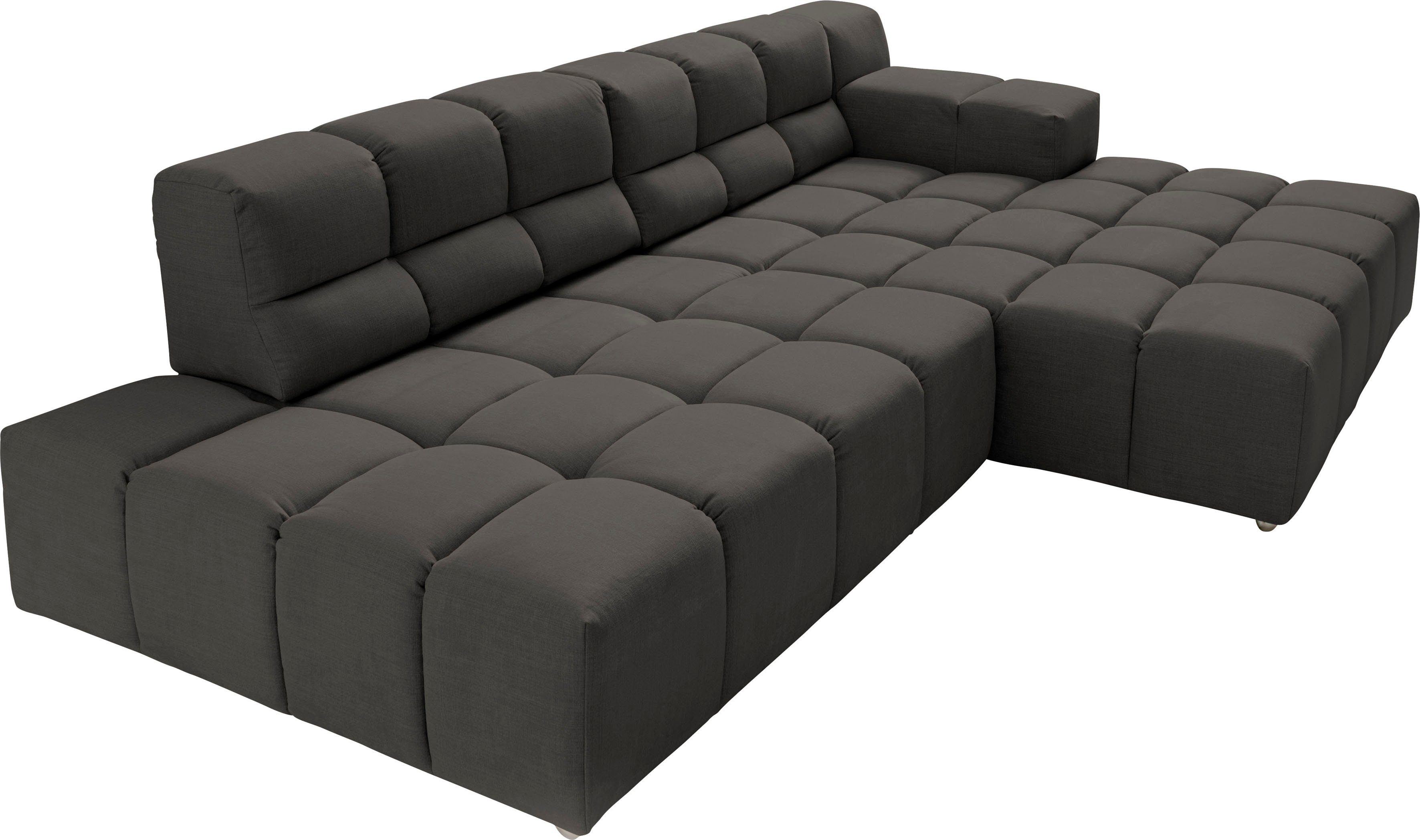 designwerk Hoekbank Temple, designsofa ontmoet hoog zitcomfort, L-vorm Recamiere links of rechts, met verstelling zitdiepte