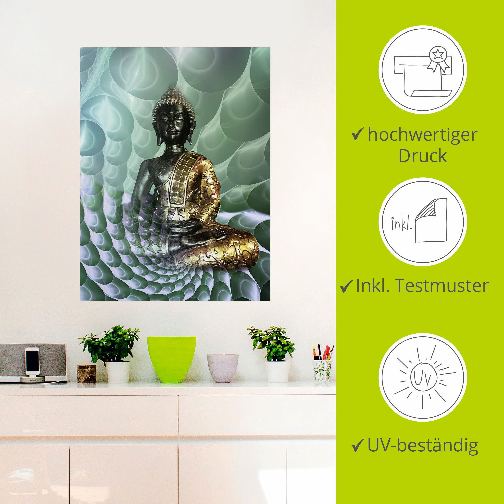 Artland Artprint Boeddha’s droomwereld CB als artprint van aluminium, artprint voor buiten, artprint op linnen, poster, muursticker