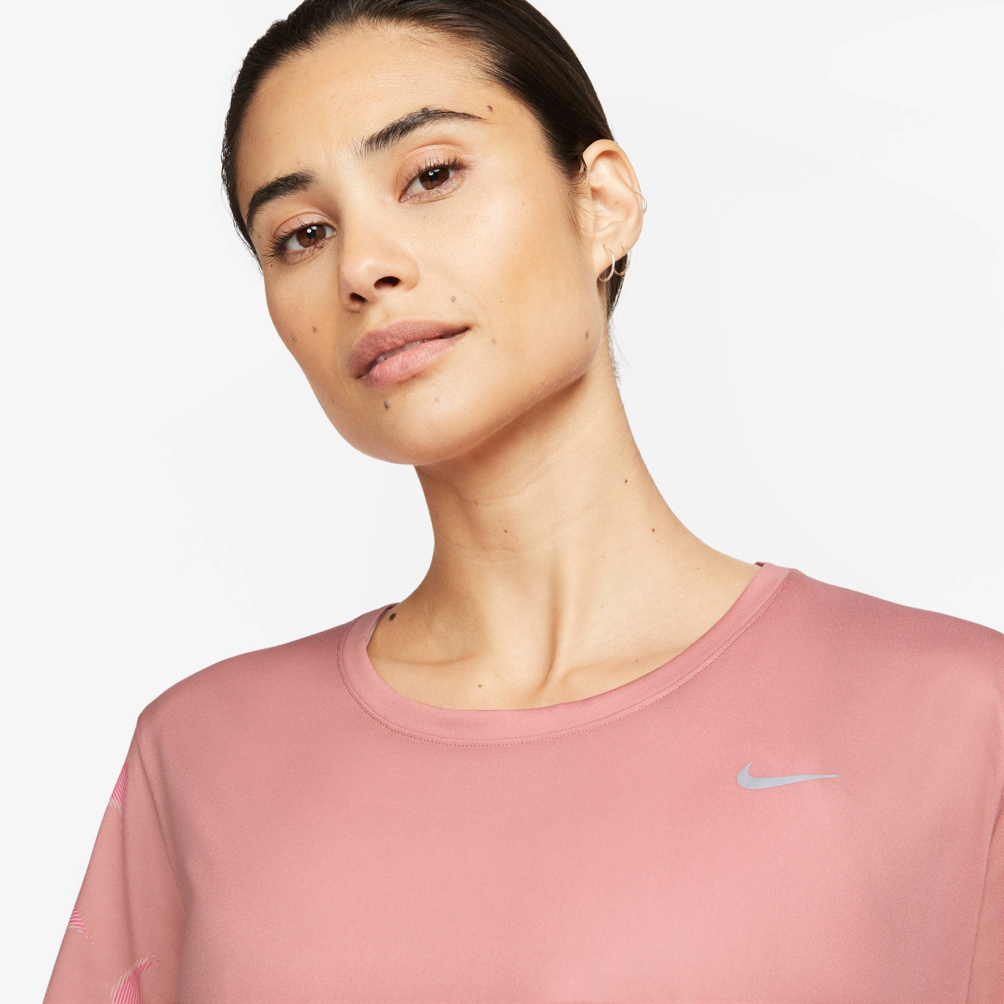 Nike Runningshirt SWOOSH DRI-FIT WOMEN'S PRINTED SHORT-SLEEVE CROP TOP