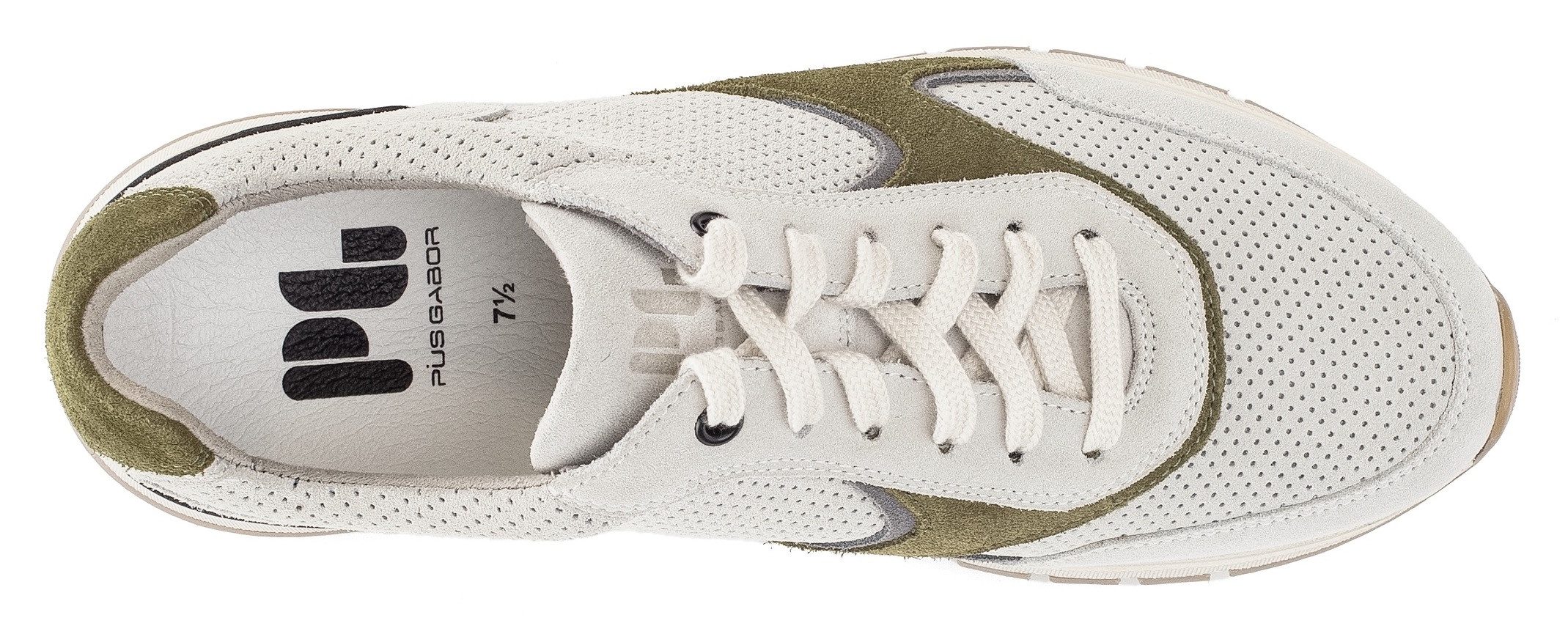 Pius Gabor Sneakers met sleehak , vrijetijdsschoen, lage schoen, veterschoen met contrastafwerkingen, g-breedte