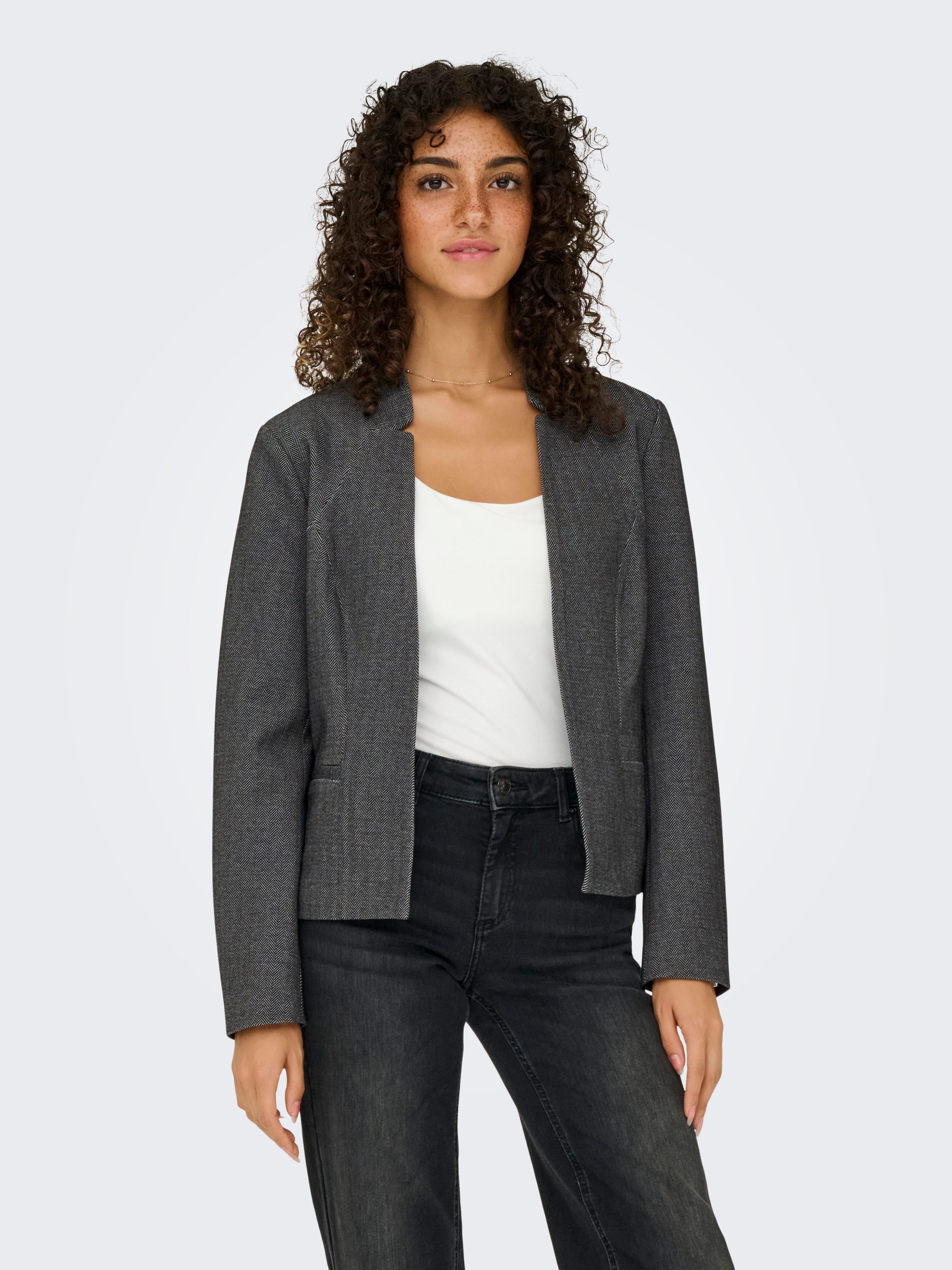 Only Korte blazer ONLADDY L/S HARRINGBONE BLAZER CC TLR