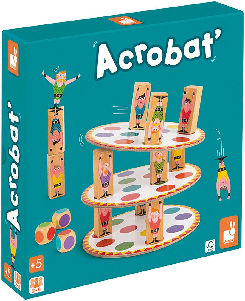 Janod Spel Wobbel toren-spel acrobaat FSC®- beschermt bos - wereldwijd